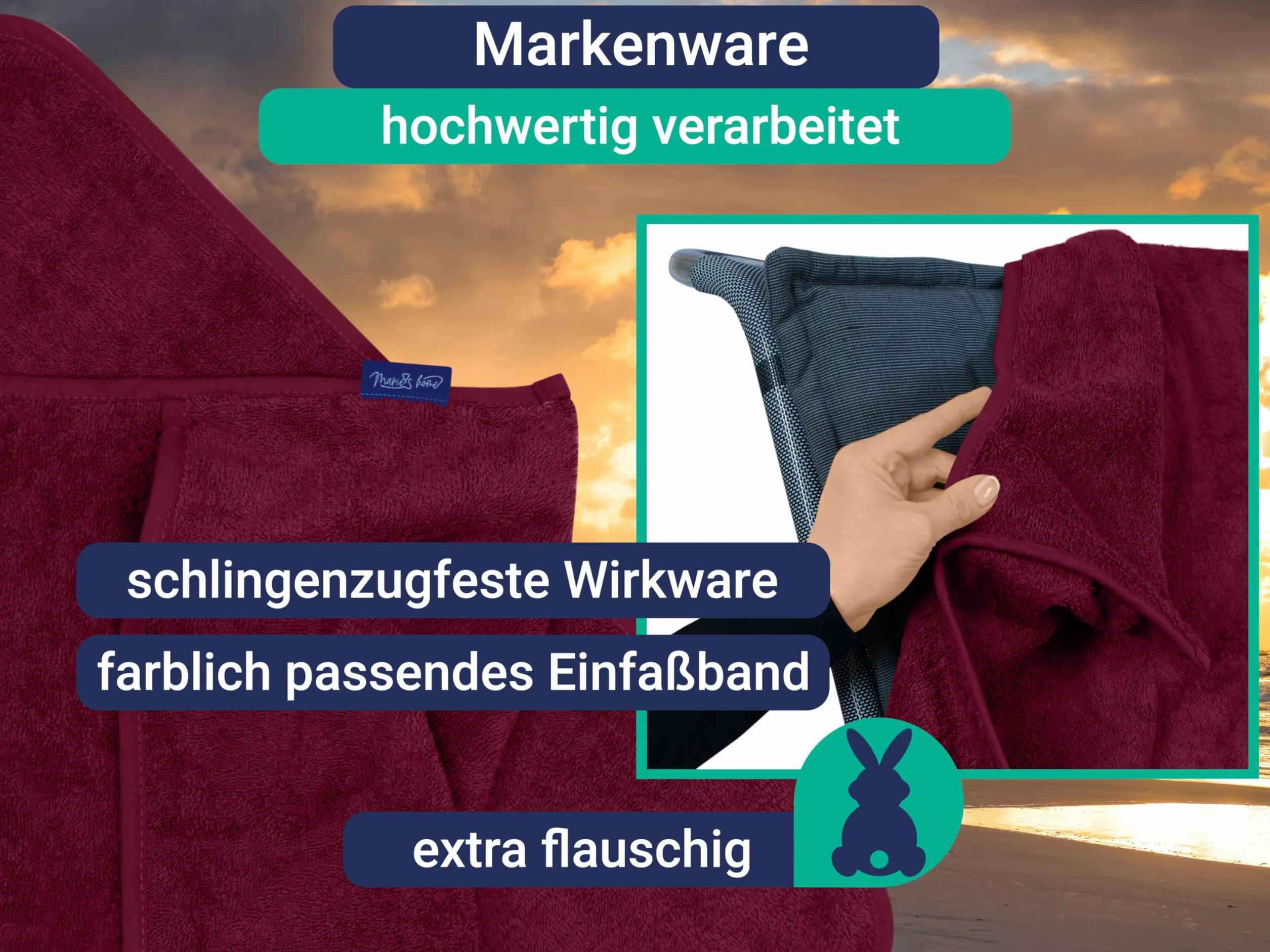 Pokrowiec na krzesło z tkaniny frotte 70 x 200 cm