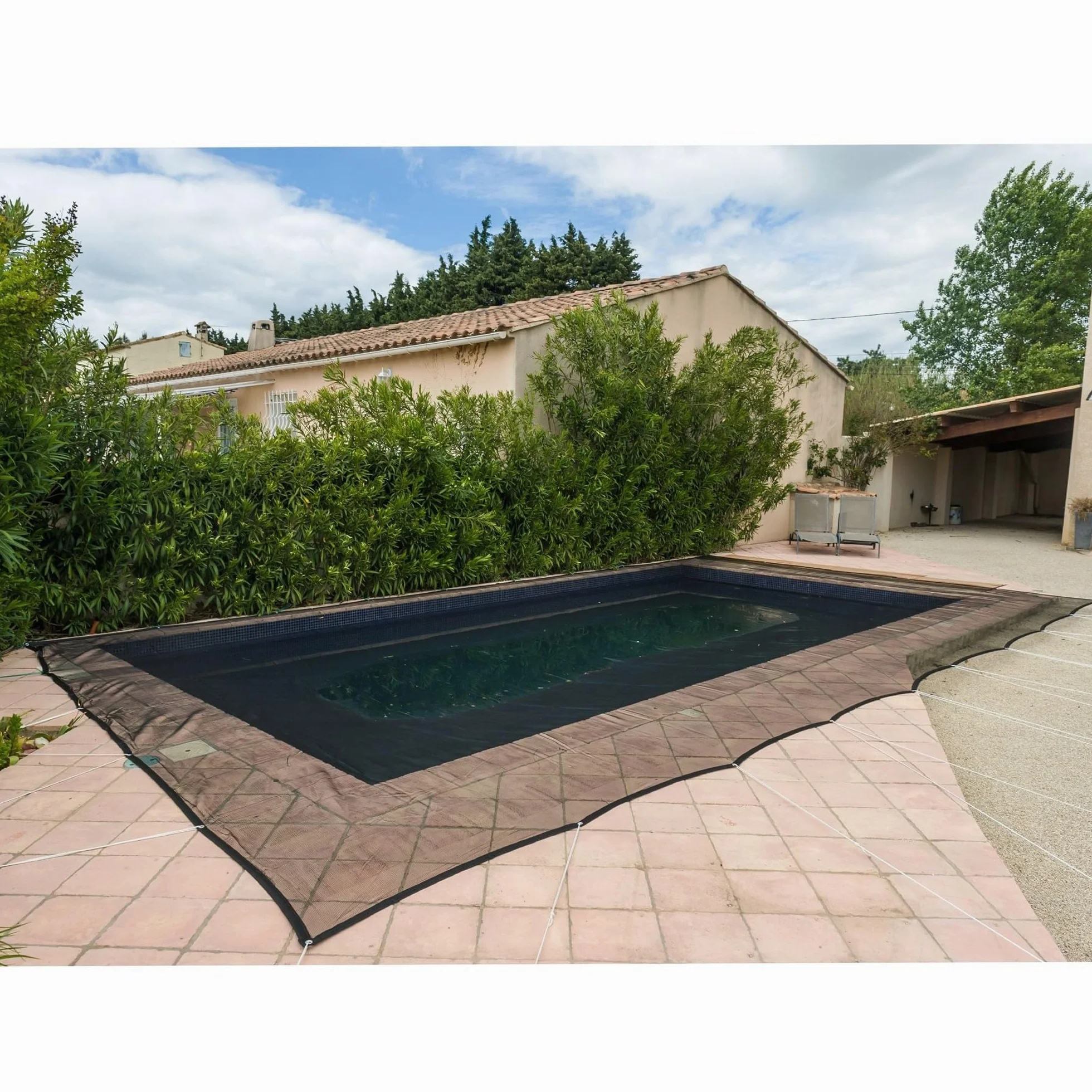 WERKA PRO - 10851 - Red de protección de Piscina - para Piscina Rectangular - 4 x 7 m - Negro