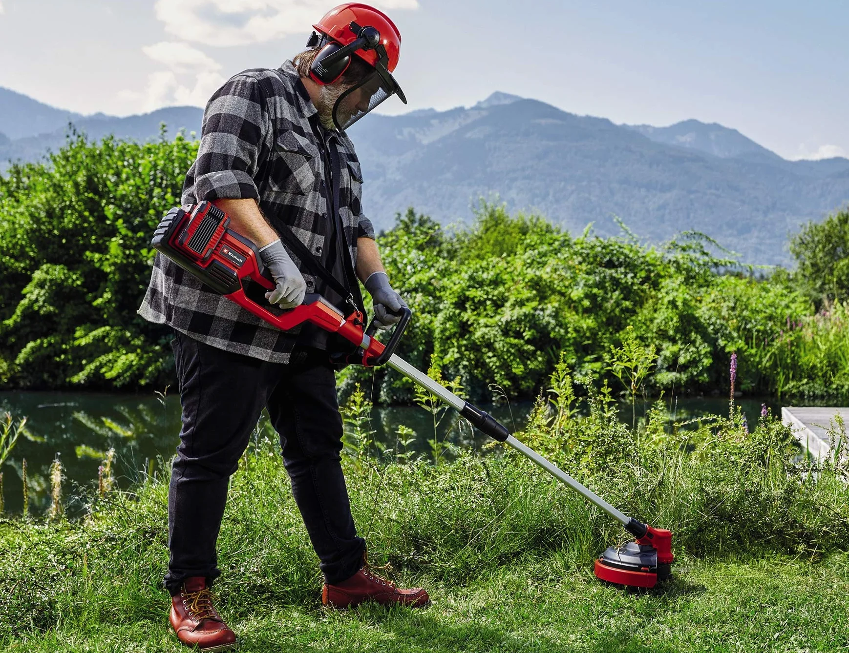 Einhell Kosiarka Akumulatorowa 2 x 18V Czerwony Czarny