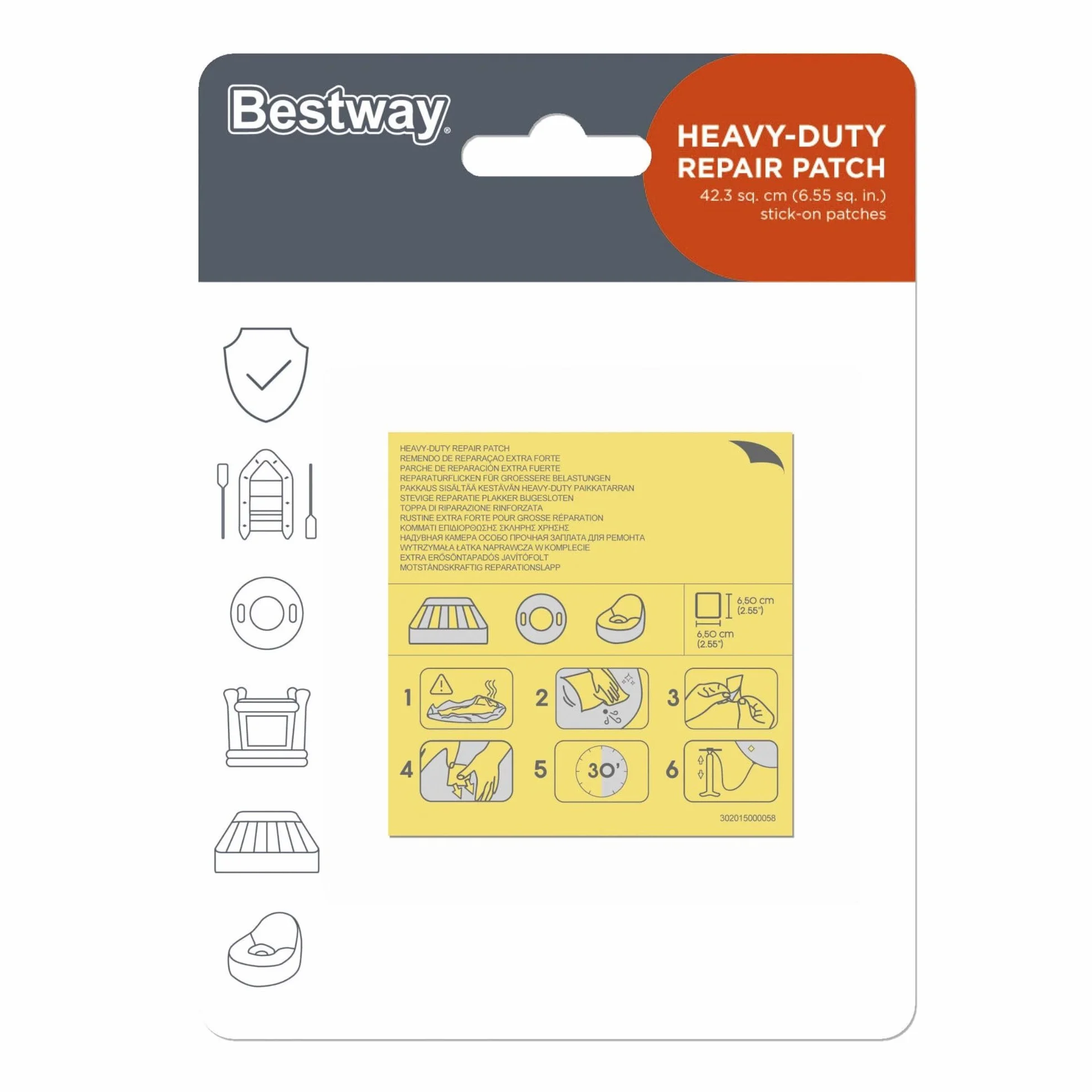 Bestway 2.5" x 2.5" 6.5cm x 6.5cm Heavy Duty Repair Patch