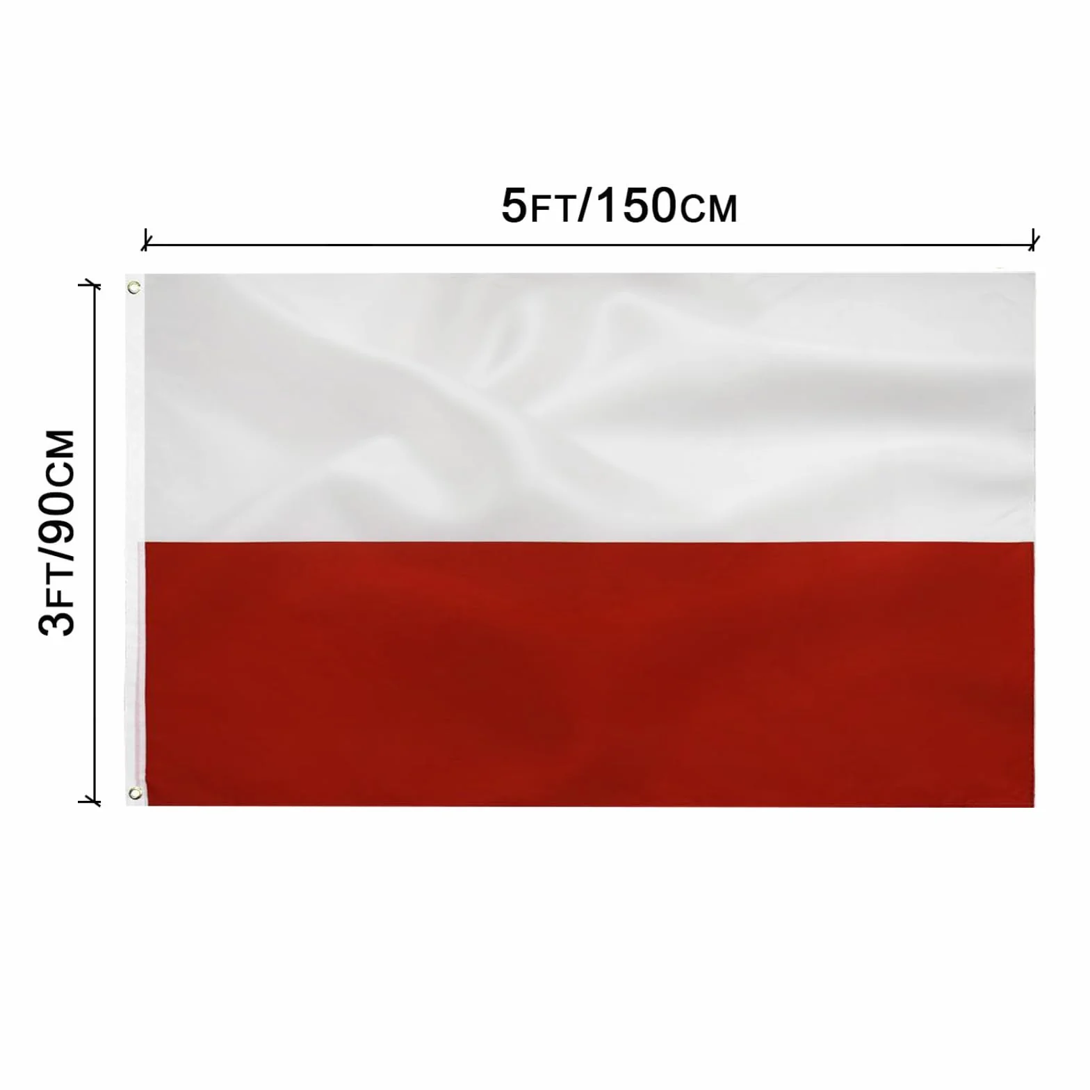 2pcs Flaga polska Flaga polski 90 x 150 cm-Polska flaga poliestrowa jasny Płócienny Nagłówek i podwójne szycie z mosiężnymi oczkami