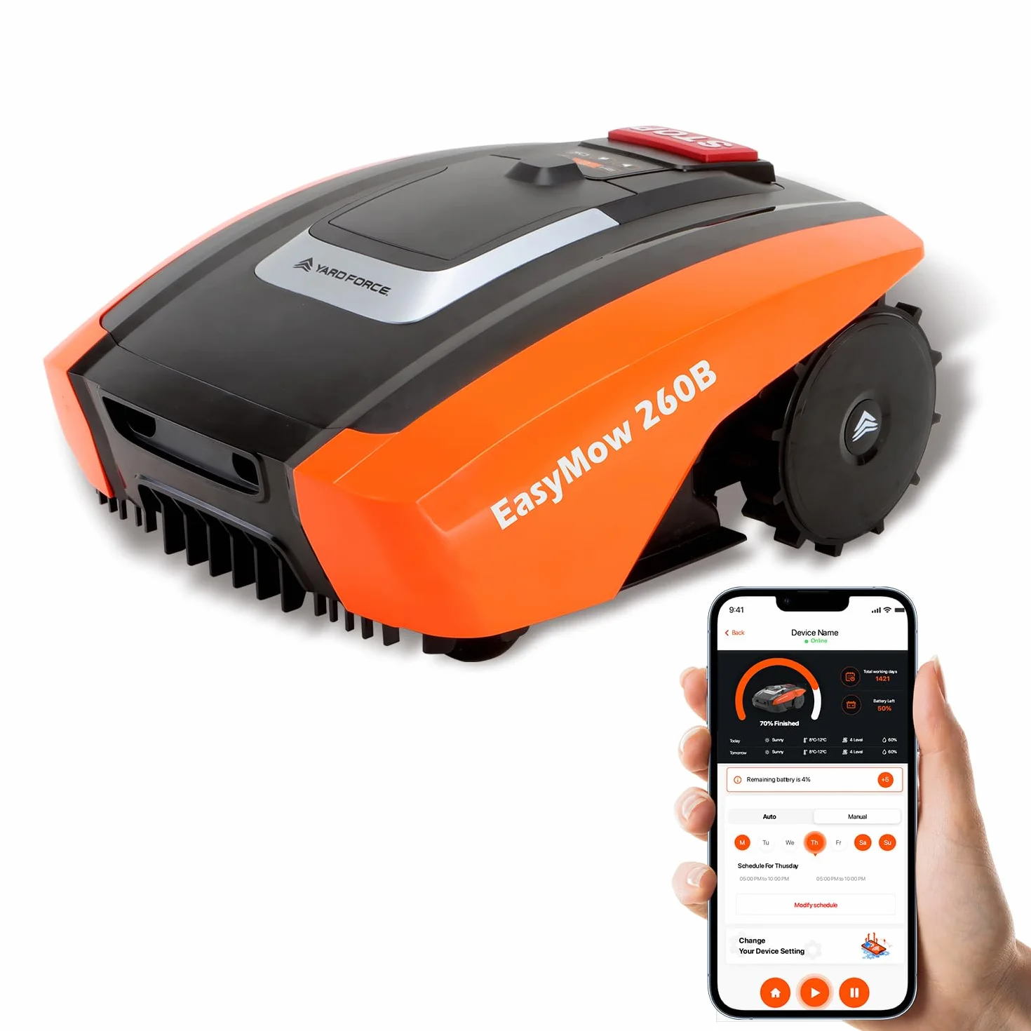 Yard Force Easymow 260B Robot Koszący, Wielokolorowy, Do 260 m²