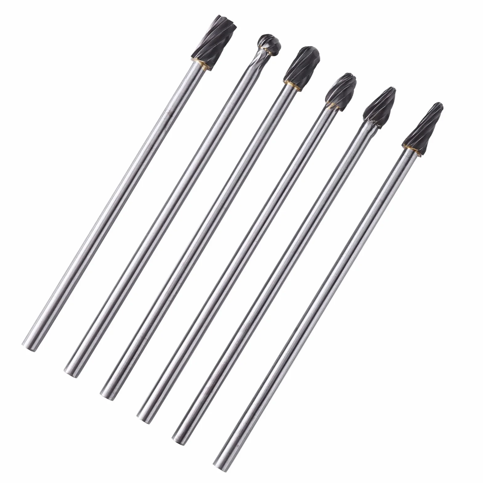 Yinhing 6 szt. Pilników z Węglika Wolframu, Zestaw Zadziorów z Klipsami, trzpień 6 Mm, średnica Cięcia 10 Mm do Obróbki Metali i Akcesoriów