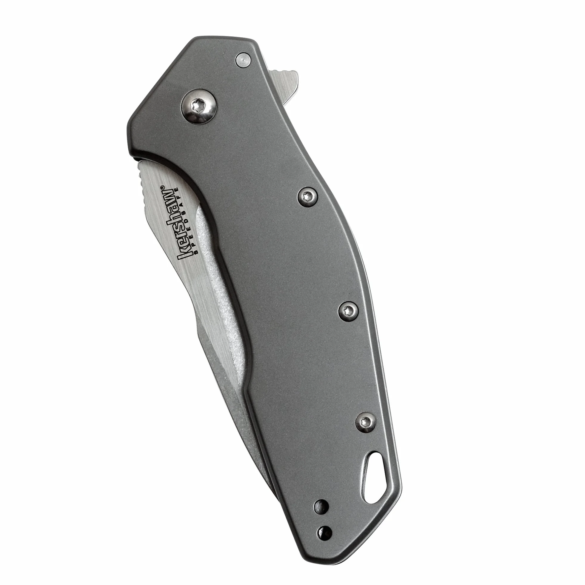 Kershaw 1881 nóż jednoręczny ERIS stal 8Cr13MoV SpeedSafe Frame Lock powłoka tytanowa uchwyt stalowy klips nóż, niebieski, M