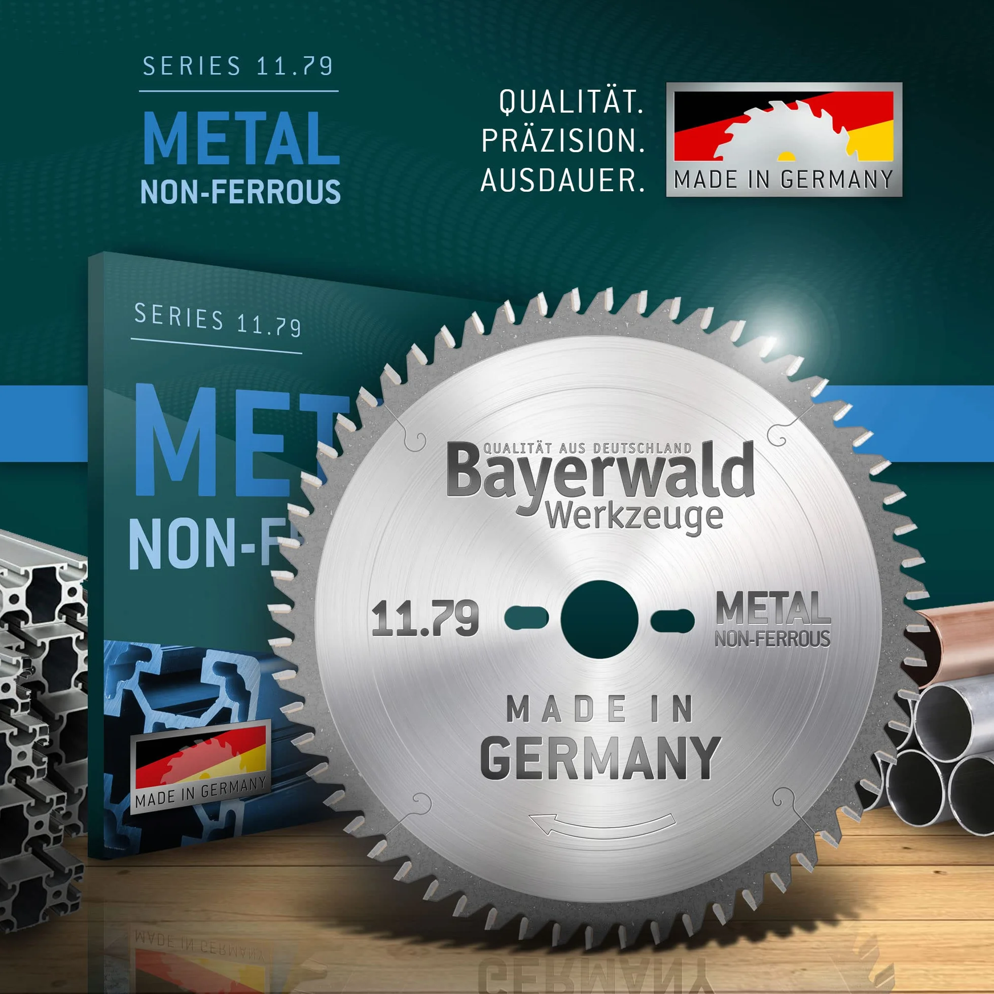 Bayerwald, seria 11.79, tarcza do piły tarczowej HM, trapezowe ząbki płaskie, do metali nieżelaznych i tworzyw sztucznych Ø 210 mm x 30 mm x 72 Z