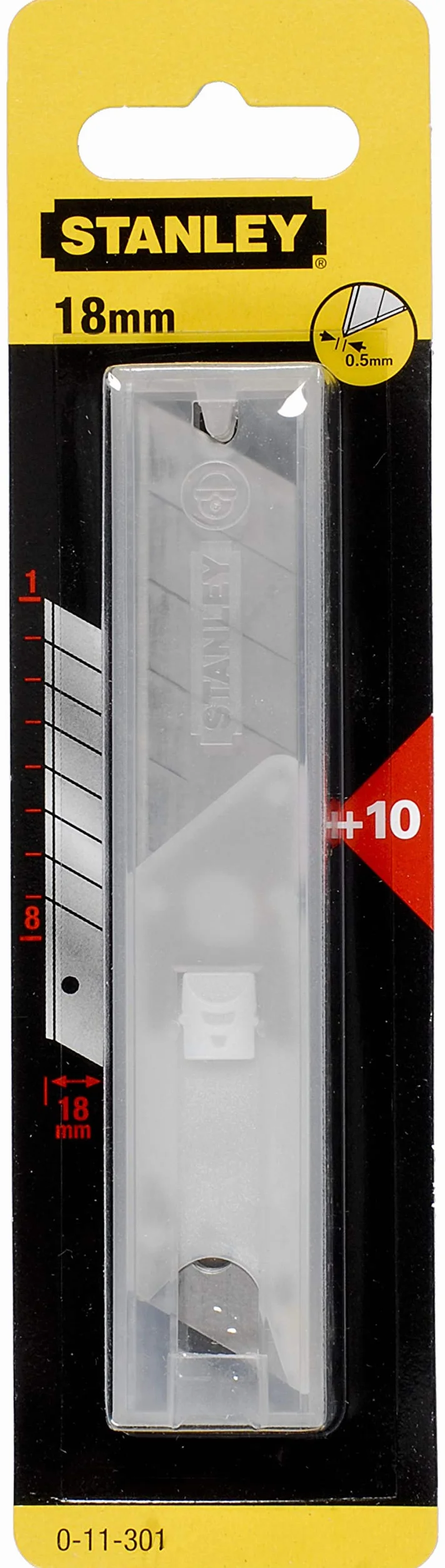 Stanley, Ostrza łamane 18 mm wymienne do noża (10 sztuk), 0-11-301