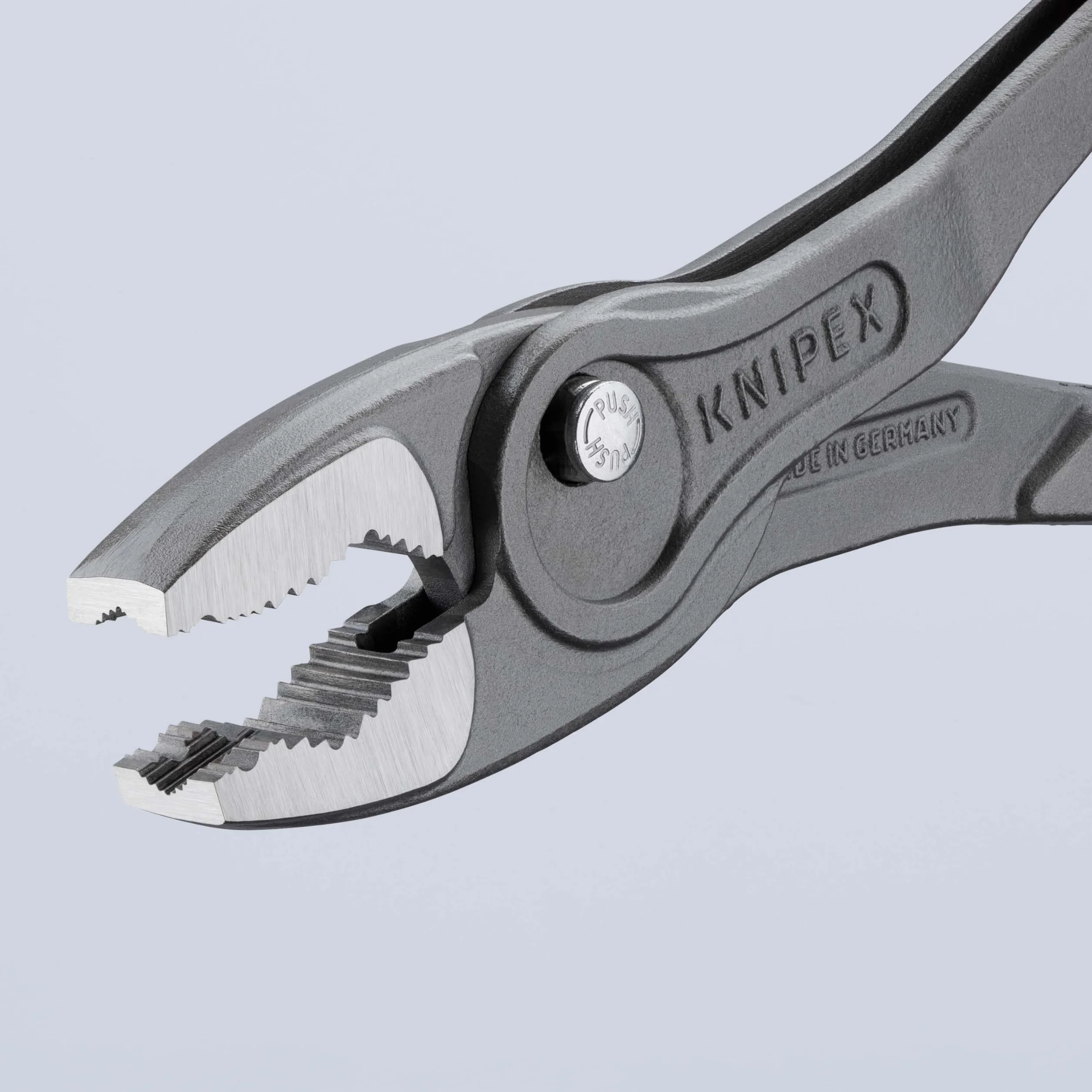 KNIPEX TwinGrip SZCZYPCE Z FUNKCJĄ CHWYTU OD CZOŁA I Z BOKU fosforanowana, szara pokryte antypoślizgowym tworzywem sztucznym 250 mm, 82 01 250