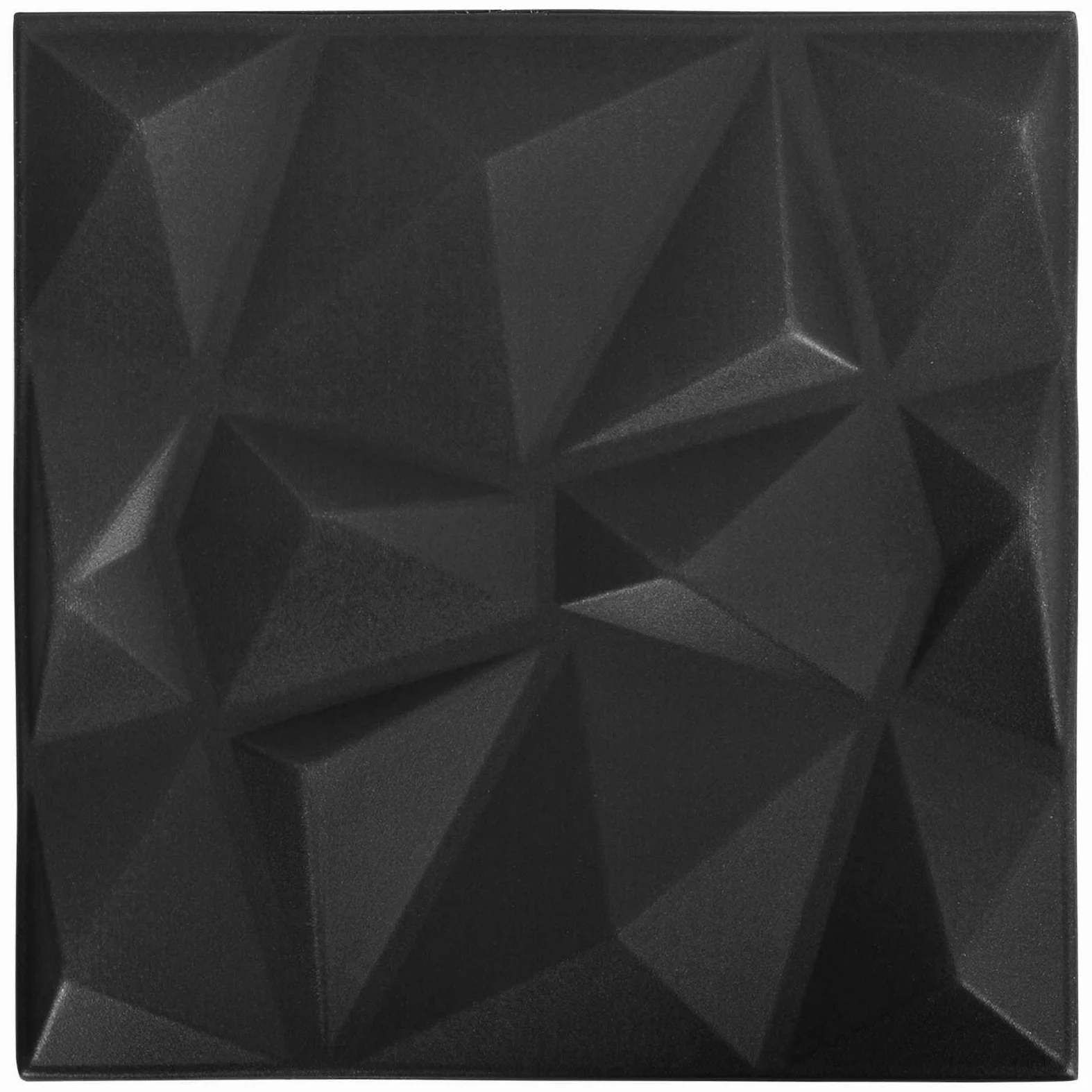 Panele ścienne diamentowe czarne, 24 sztuki, 50 x 50 cm, pianka XPS, struktura 3D, do okładzin ściennych, ścian wewnętrznych, sufitu, salonu, korytarza, renowacji, renowacji