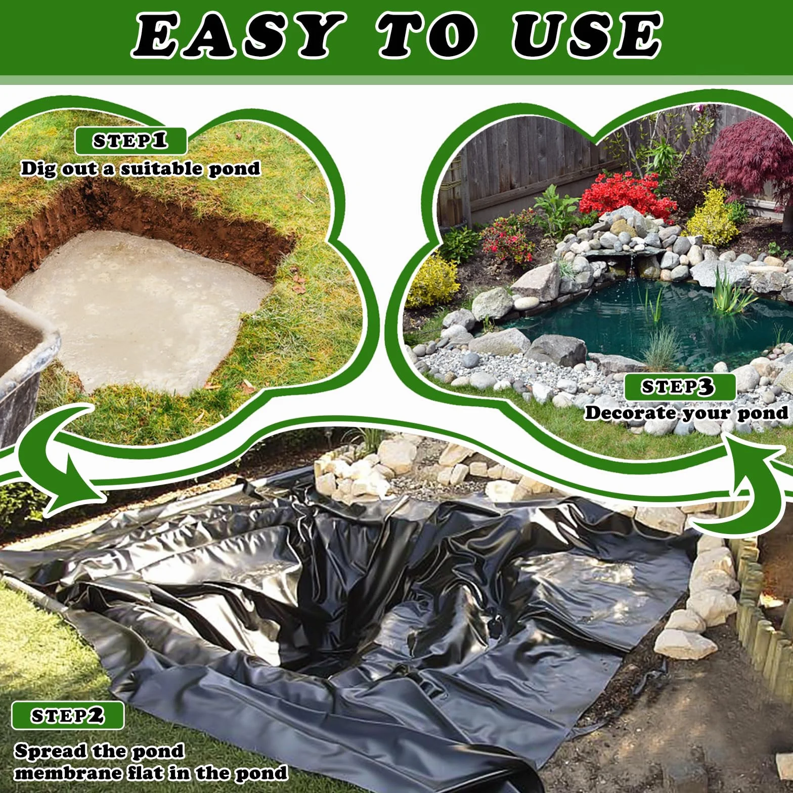 Folia do stawu HDPE 2 x 3 m czarna uszczelniająca