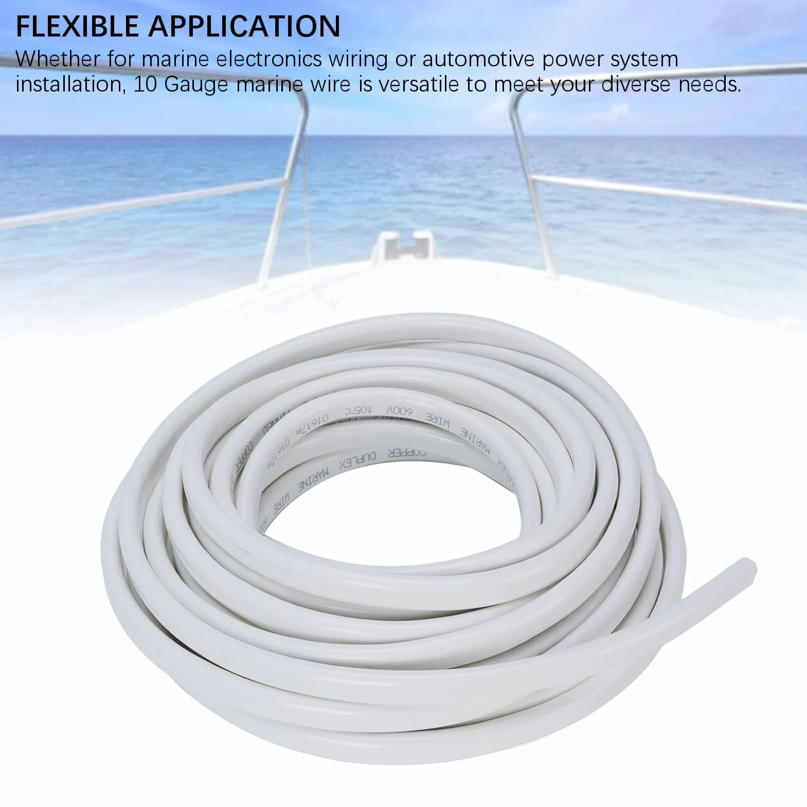 Marine Grade 10 AWG 30ft 2 PVC POWER LINA PVC OFC Izolowany kabel elektryczny do przyczepy kempingowej 600V