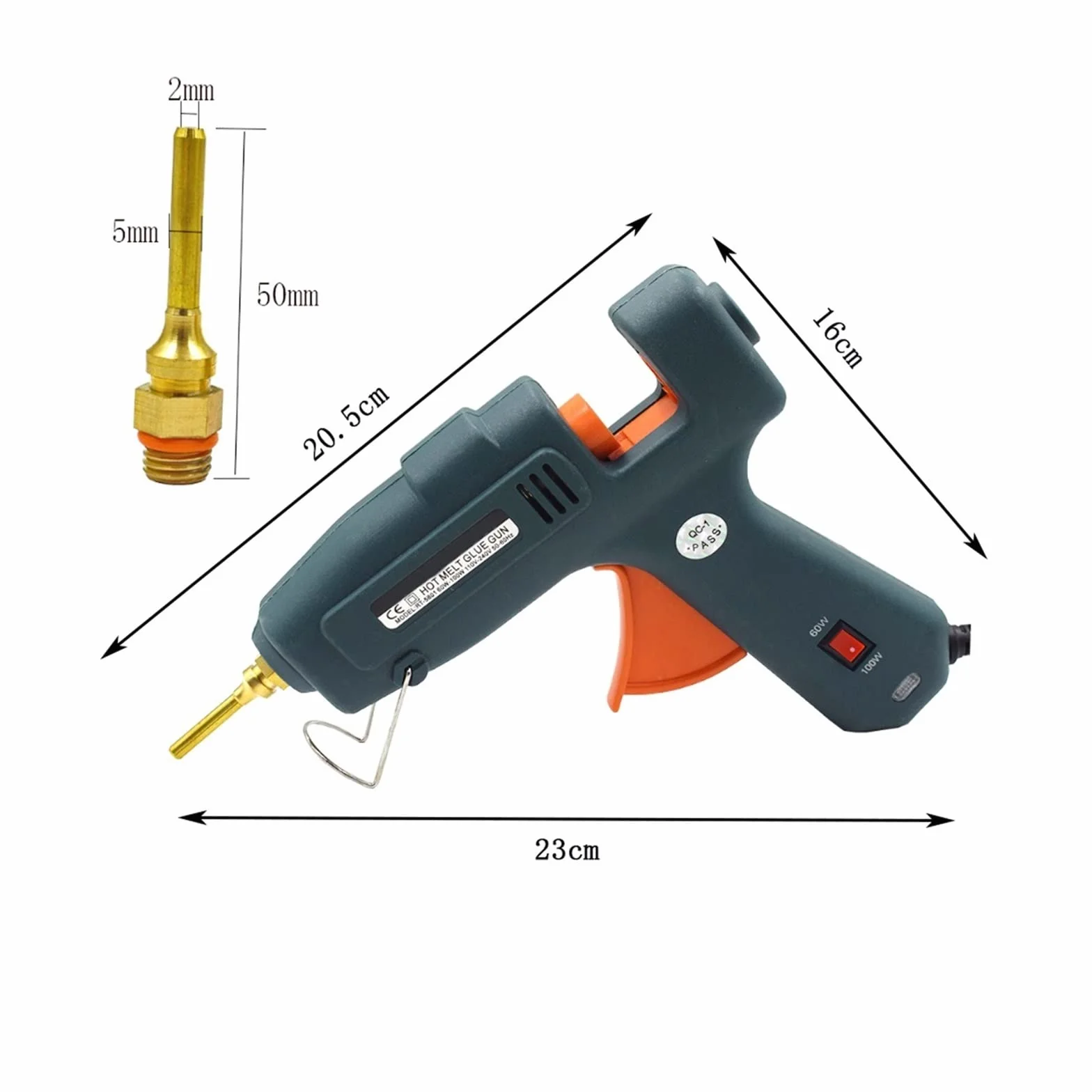 Pistolet Do Klejenia Na Gorąco Z Klejem W Sztyfcie O Średnicy 11mm Pistolety Przemysłowe Termoelektryczne Narzędzie Do Pomiaru Temperatury Ciepła(Set-6W)