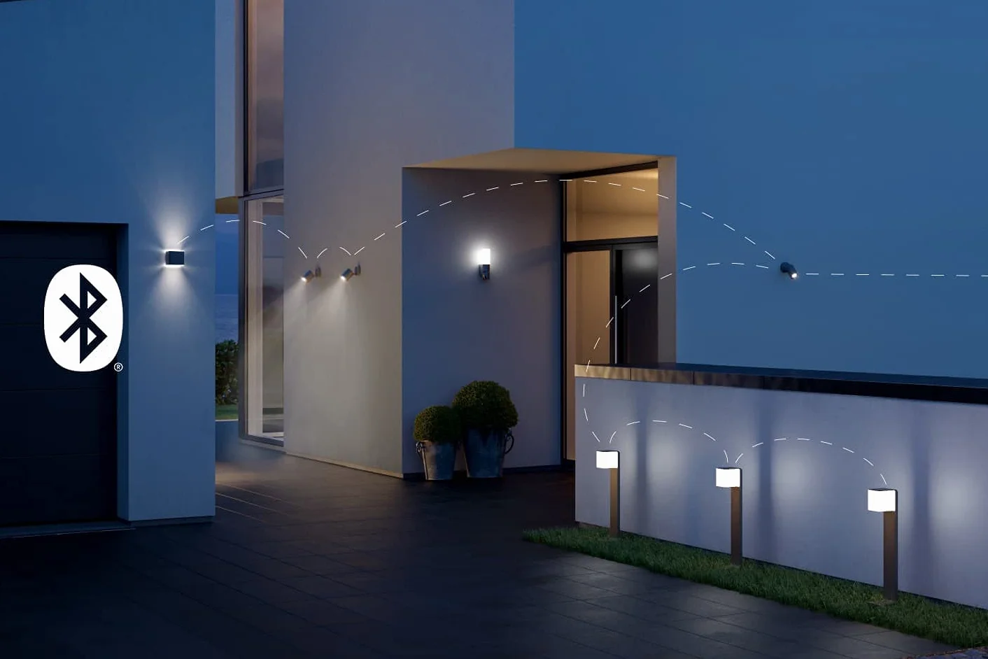 Steinel lampa zewnętrzna L 840 C antracytowa, kinkiet zewnętrzny LED, bez czujnika, możliwość połączenia w sieć przez aplikację Bluetooth, 9,1 W, ciepła biel