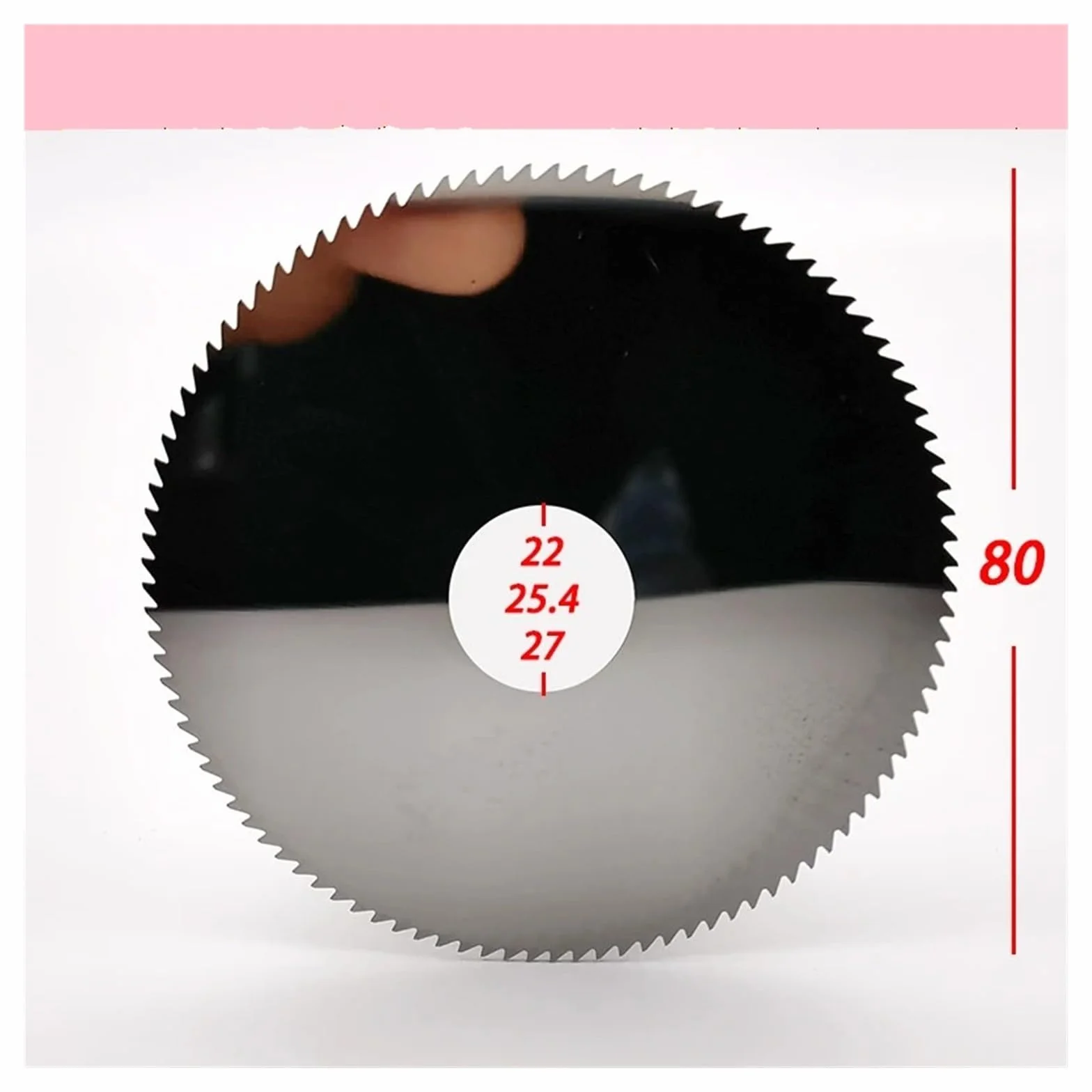 1 szt. 80 mm frez otwór 22 25,4 27 mm tarcze tnące z węglika spiekanego 80 CNC ostrze cięte ze stali nierdzewnej aluminium(Bore 27mm,Cut Thickness 0.6mm)