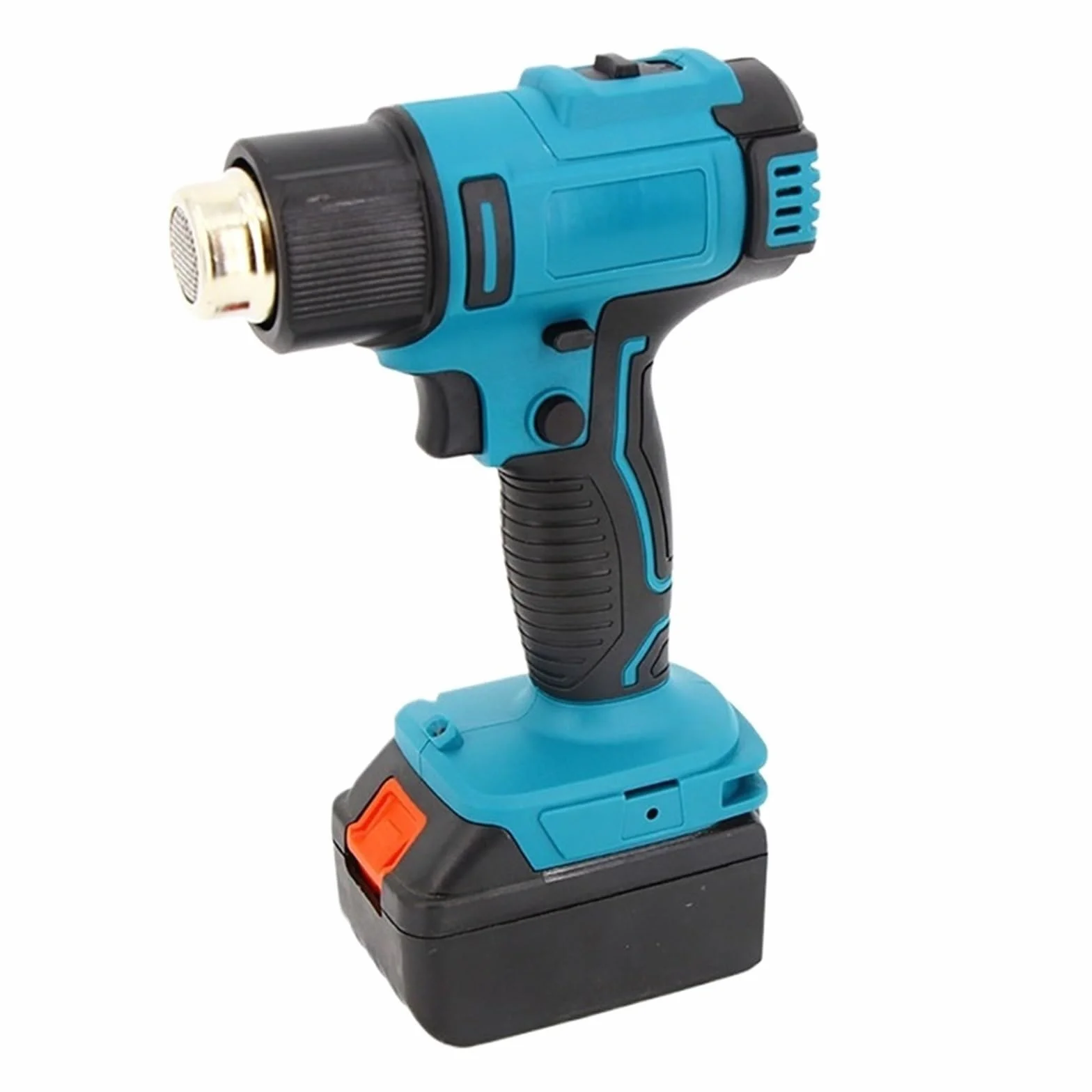 Opalarka 1200W Elektryczna Gorąca Wiatrówka Bezprzewodowy Pistolet Spawalniczy Do Folii Termokurczliwej Z Dyszą Do Akumulatora 18V Do obkurczania PCV, rękodzieła, usuwania farby, fo(With 1 battery)