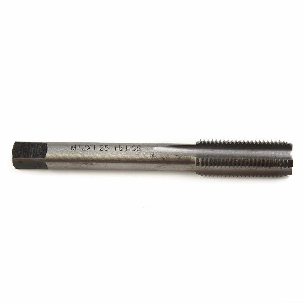 Zestaw gwintowników i narzynek, gwintowniki i narzynki do gwintów okrągłych, gwintowniki HSS HSS metryczne prawe 12 mm x 1,25 mm i zestaw narzynek M12 x 1,25 mm do polerowania DIY
