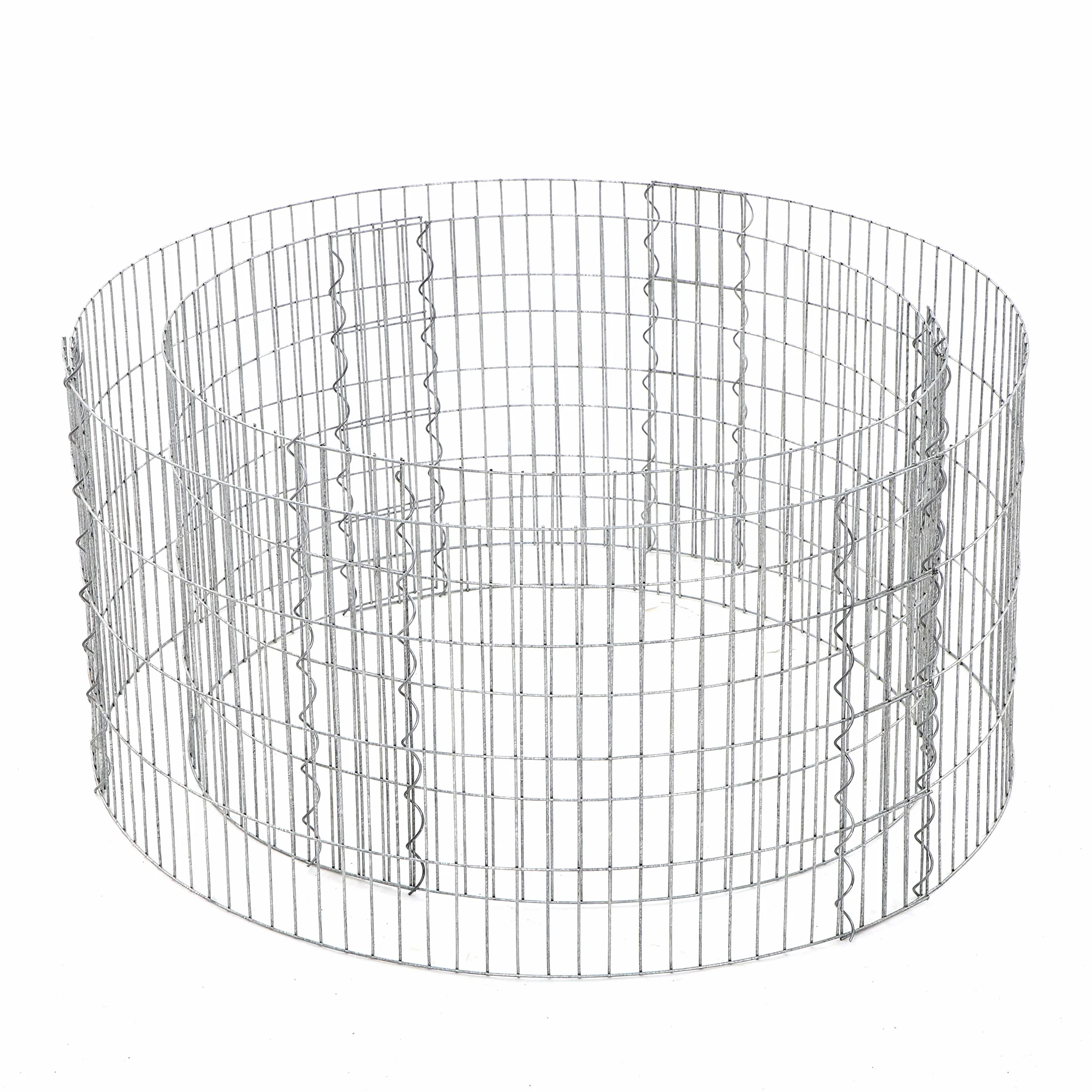 SONGMICS gabion okrągły kosz gabionowy 90x40 cm siatka 2,5x10 cm stal ocynkowana srebrny GGB479