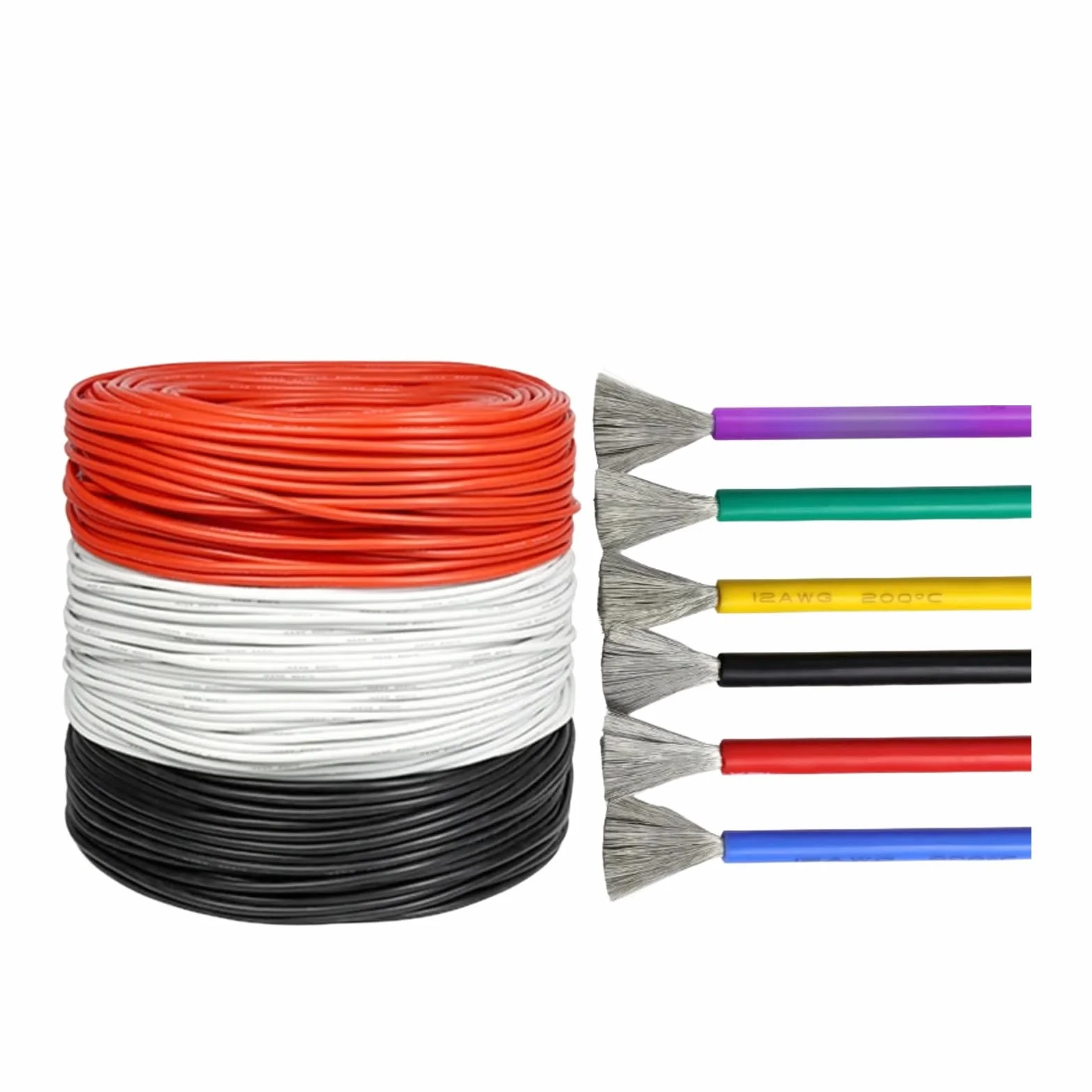 1 ~ 50 m Elastyczne kable silikonowe 28 26 24 22 20 18 16 15 14 13 12 10 AWG wysoka temperatura miękka miedź (WHITE; 1 metr; 10AWG)