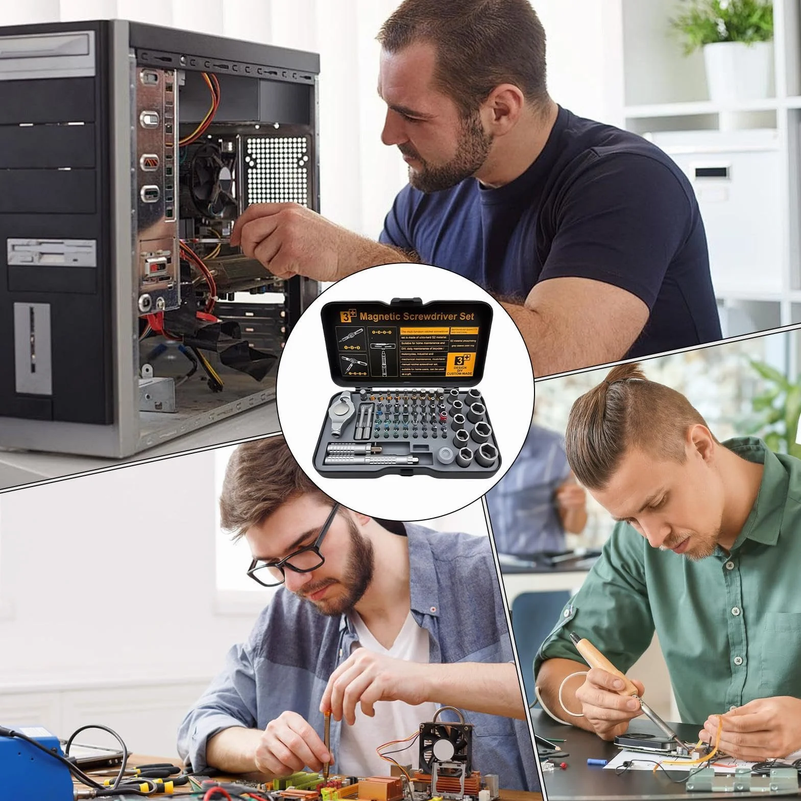 Magnetyczny zestaw śrubokrętów z grzechotką 66-w-1 Precyzyjny Zestaw | Zestaw Precyzyjnych Śrubokrętów Do domu, warsztatu, elektroniki, komputera, zegarka, samochodu, elektryka