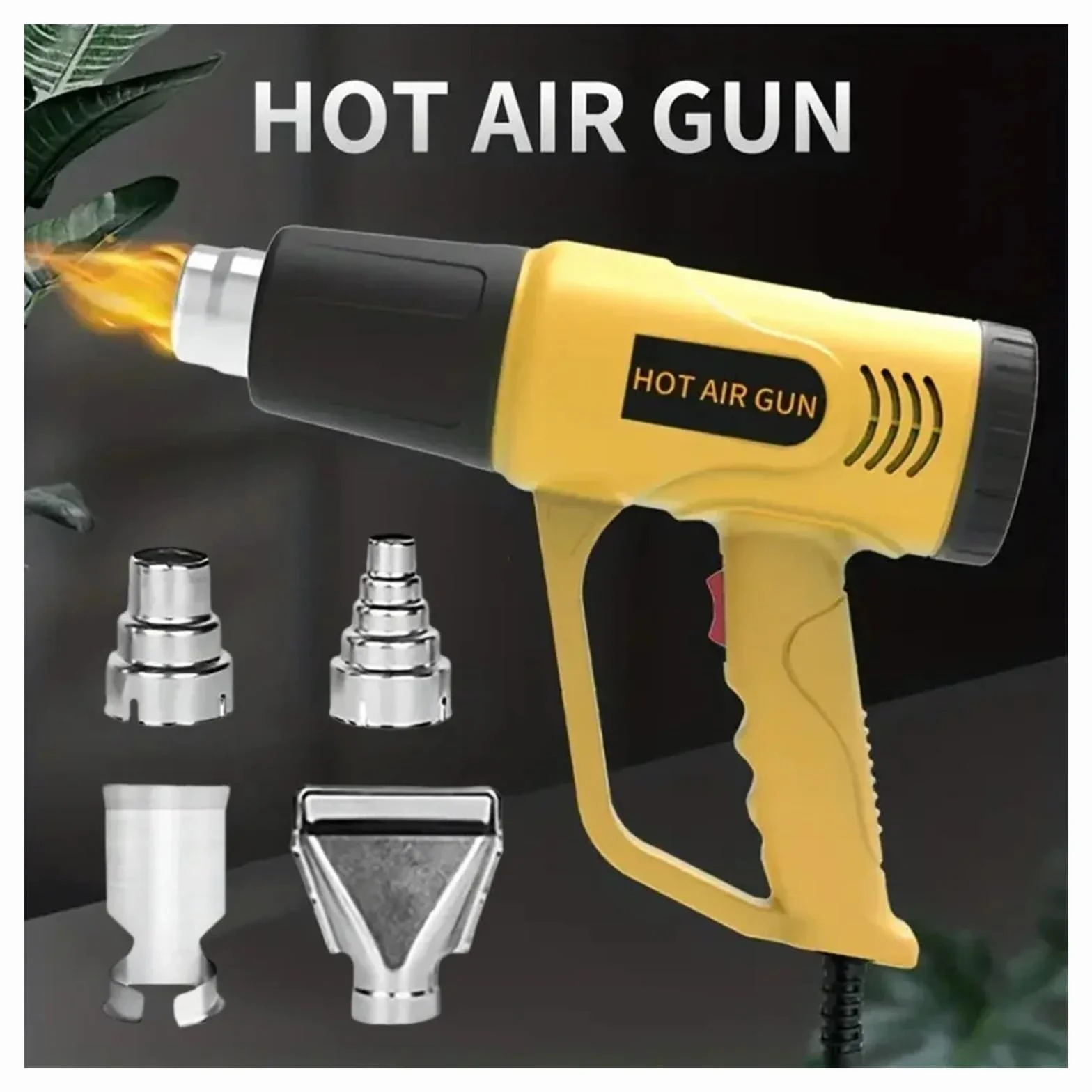 Opalarka 2000 W Ręczna Przemysłowa Z Dwoma Ustawieniami Temperatury Do Projektów Wystroju Wnętrz I Rękodzieła Silnik O Wysokiej WydajnośCi(Heat Gun Set)