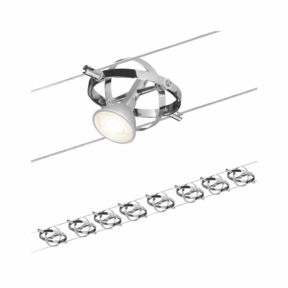 Paulmann 94153 system linkowy Cardan maks. 8x10W GU5,3, metal, system linkowy z możliwością ściemniania, lampa linkowa LED, bez żarówek