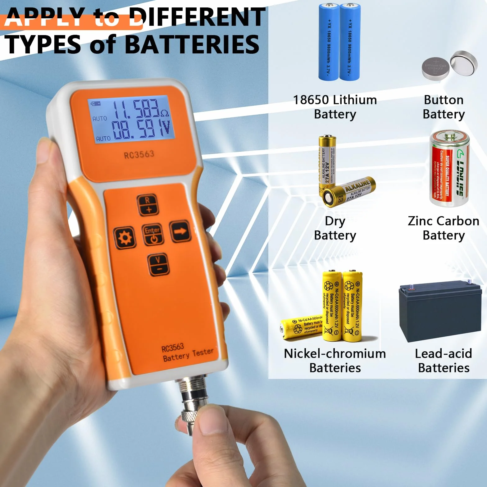 Miernik rezystancji wewnętrznej, napięcie akumulatora 1 uΩ~200Ω/0~±100 VDC, tester baterii ołowiowo-jonowych, litowo-żelazowo-fosforanowych, "zrób to sam" RC3563