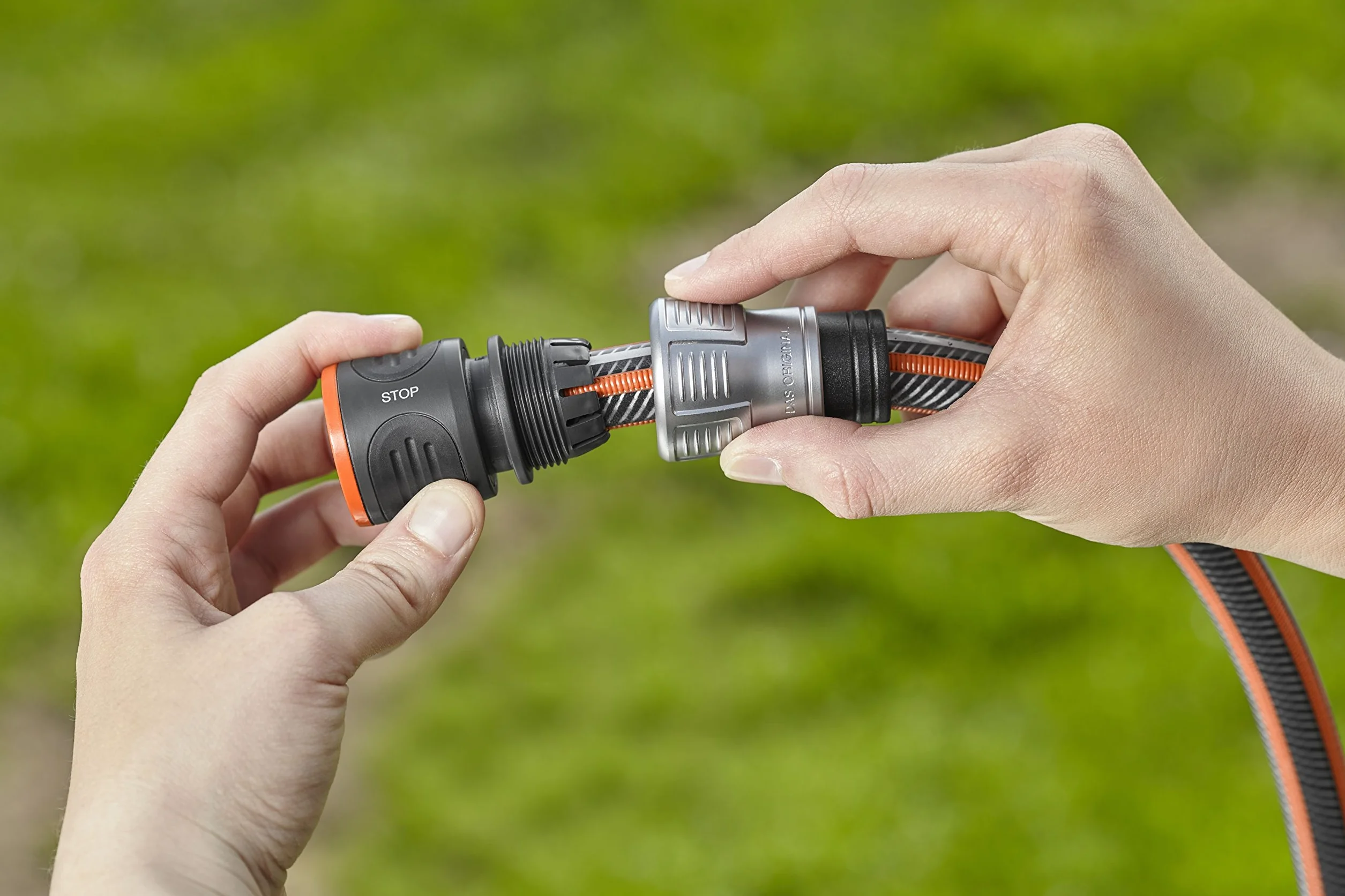 Gardena szybkozłącze ze stopem Premium 13 mm (1/2") - 15 mm (5/8"): Aquastop, szybka zmiana urządzenia, zabezpieczenie przed wygięciem, wgłębienia do chwytania, mrozoodporne, zapakowane (18253-20)