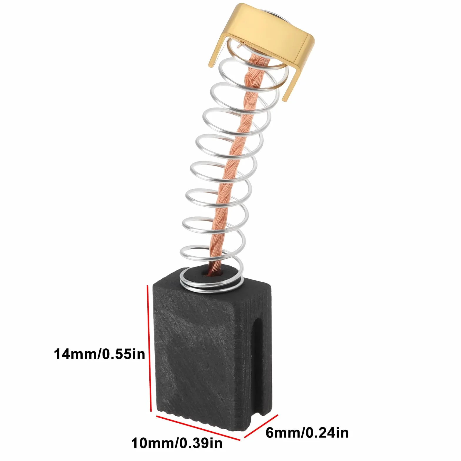 2 pary wymiennych szczotek węglowych do silnika, 6 x 10 x 14 mm, sprężynowe szczotki węglowe, kompatybilne z EINHELL
