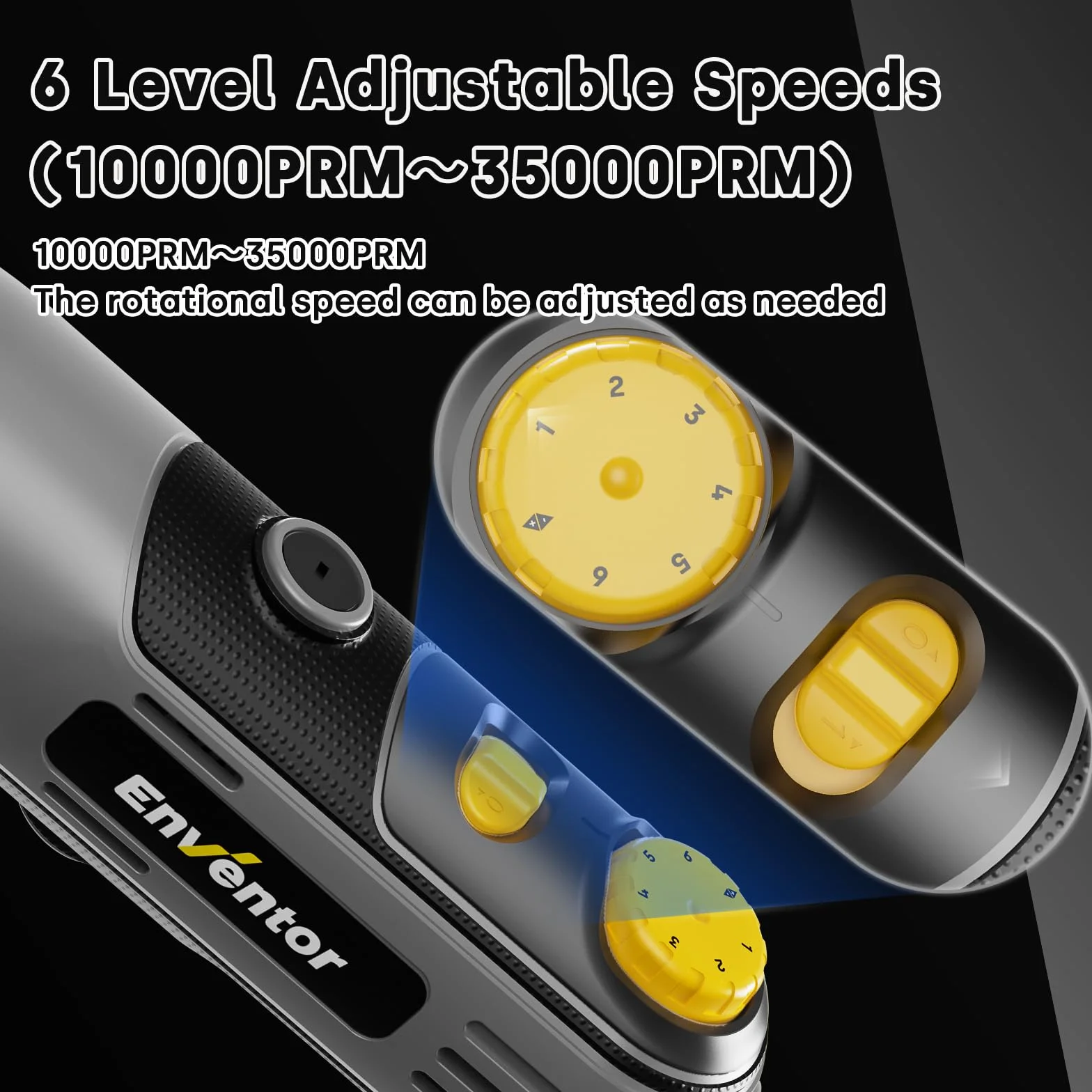Enventor Mini Wielofunkcyjne narzędzie 130W, zestaw narzędzi obrotowych z 206 akcesoriami, 6 regulowanymi prędkościami, 10 000–35000 obr./min, do grawerowania, szlifowania i polerowania
