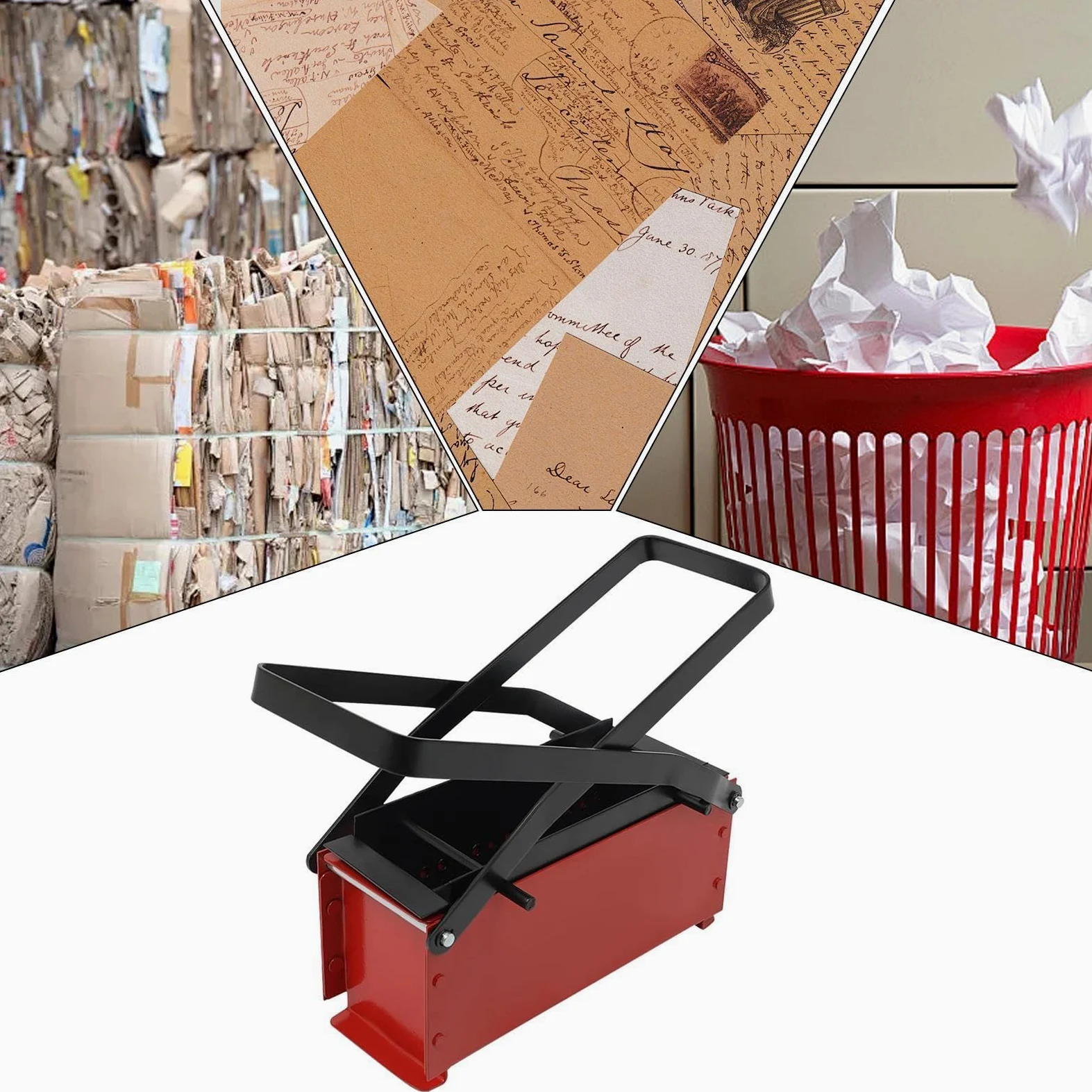Maszyna do produkcji cegieł papierowych, przenośna prasa do brykietów, trwałe narzędzie do recyklingu o kompaktowej konstrukcji do ekologicznych projektów domowych, łatwe użytkowanie kominka i ogrodu