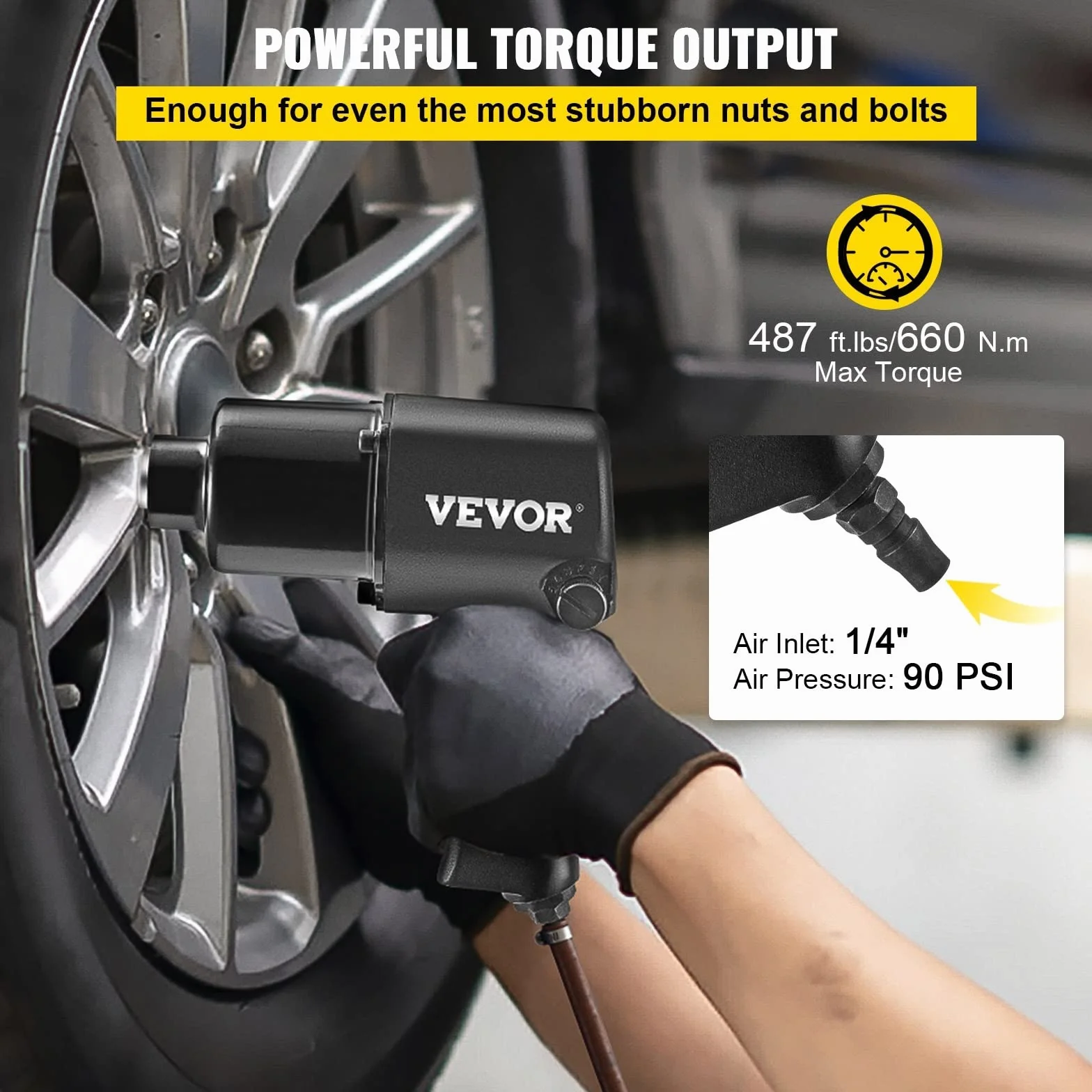 1/2in pneumatyczny klucz udarowy Spanner Torque 660N.m Auto Spanner Key profesjonalna nakrętka opony rękawy naprawa narzędzia warsztatowego