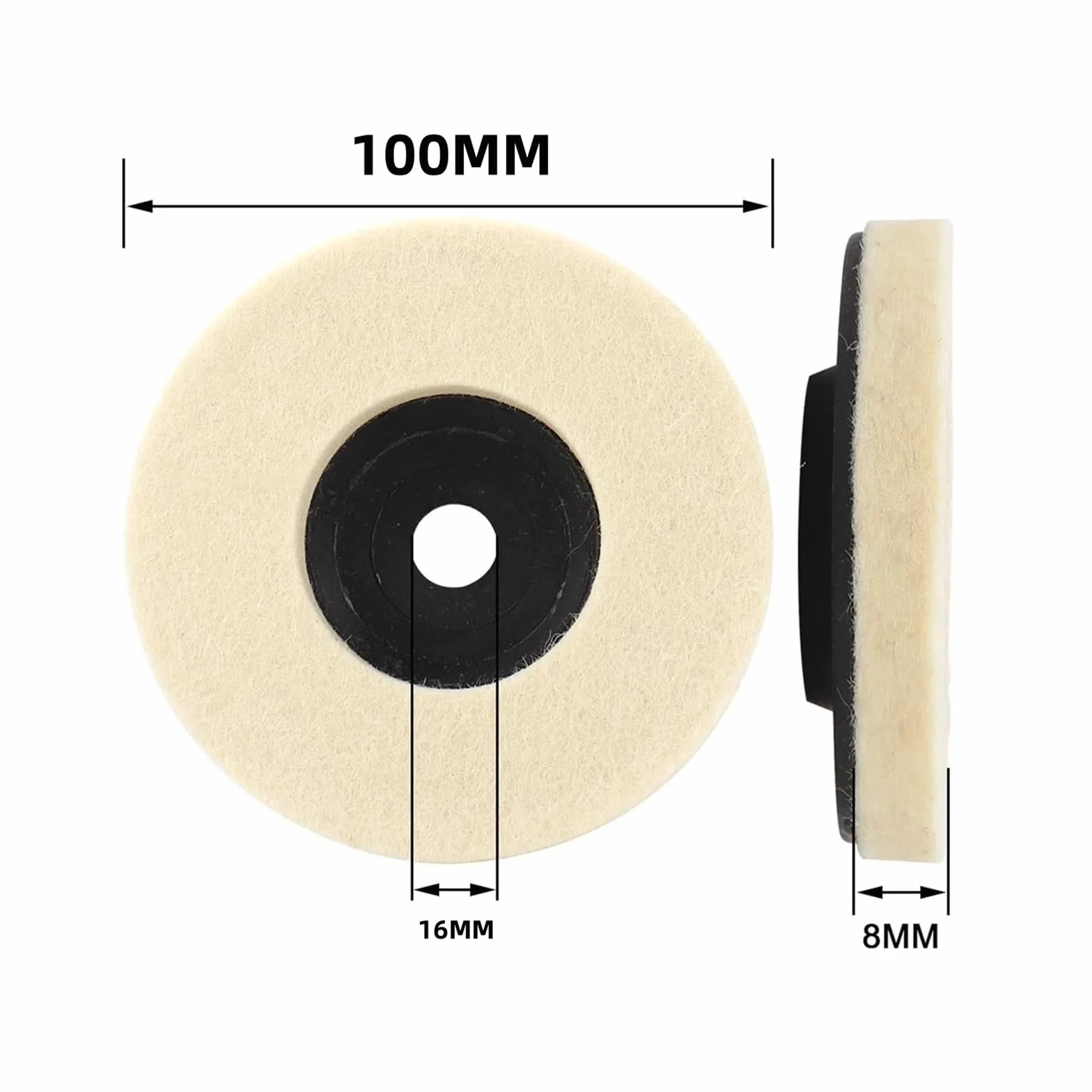 Polerująca tarcza szlifierki stołowej, 100 mm 4-calowa wełniana tarcza polerska do szlifierki kątowej Filcowa metalu, marmuru, szkła i ceramiki(5pcs)