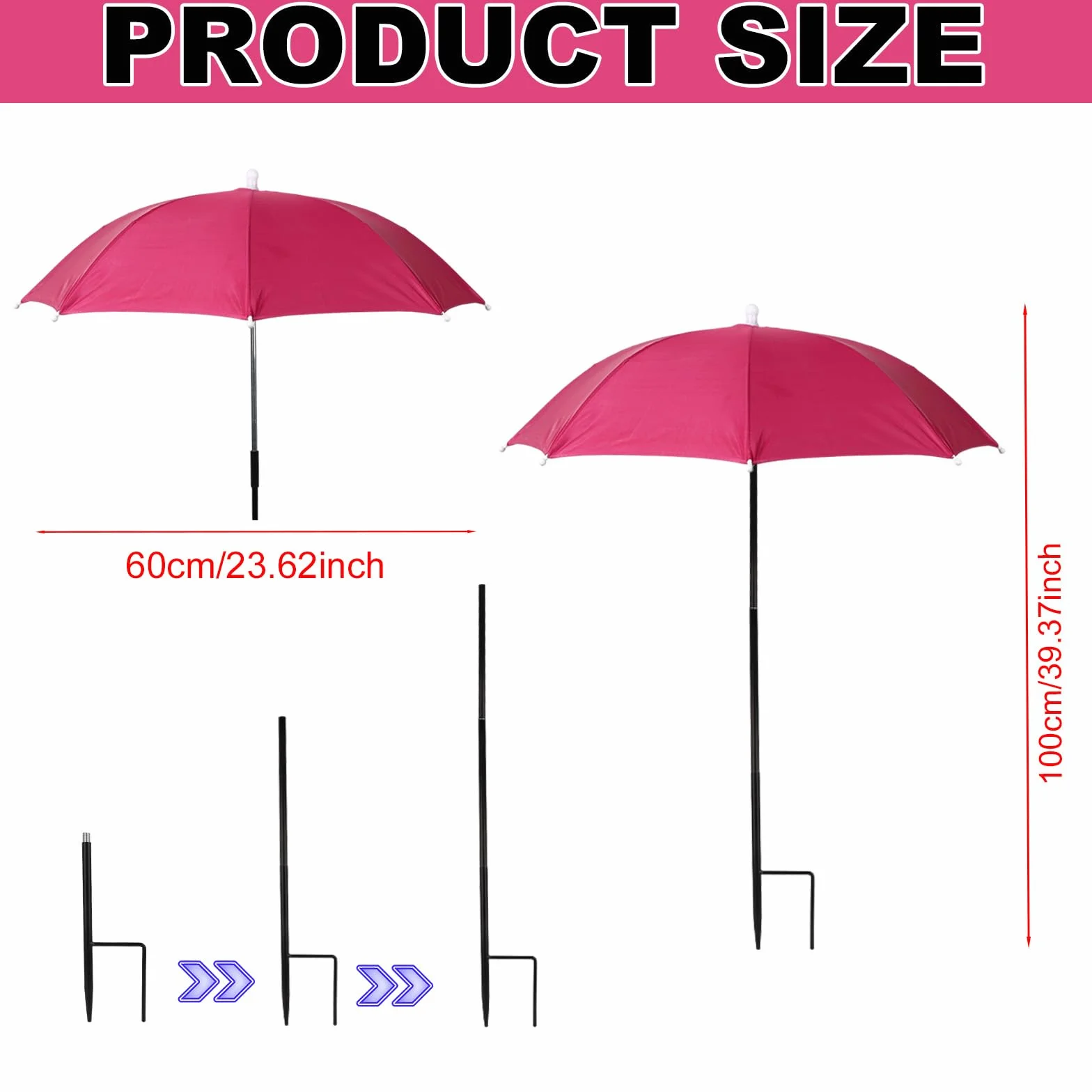 Regulowany Parasol Ogrodowy Wodoodporny 3szt do Roślin Doniczkowych