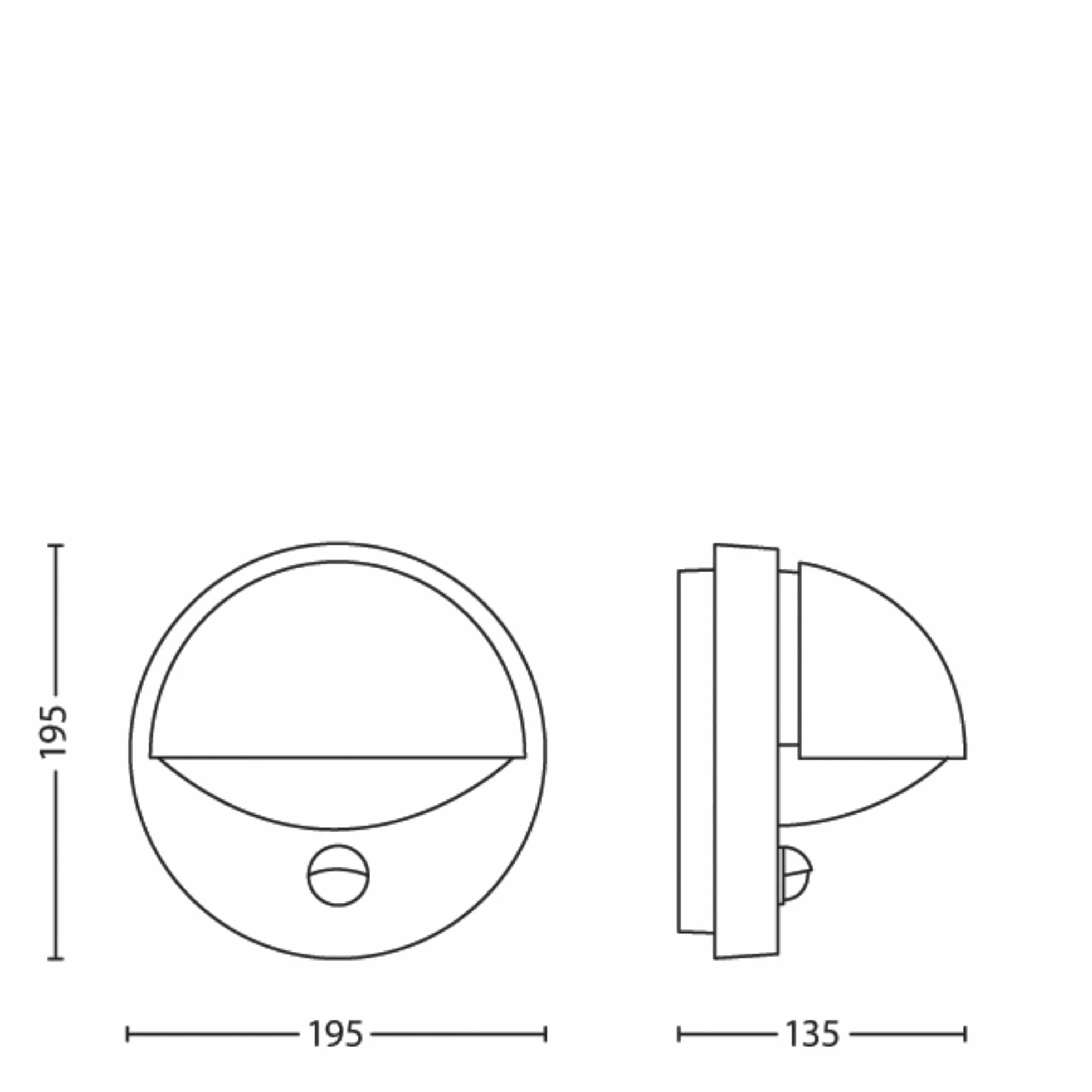 Philips myGarden Zewnętrzna lampa ścienna June 1x42W, kinkiet, czujnik ruchu, ochrona IP44