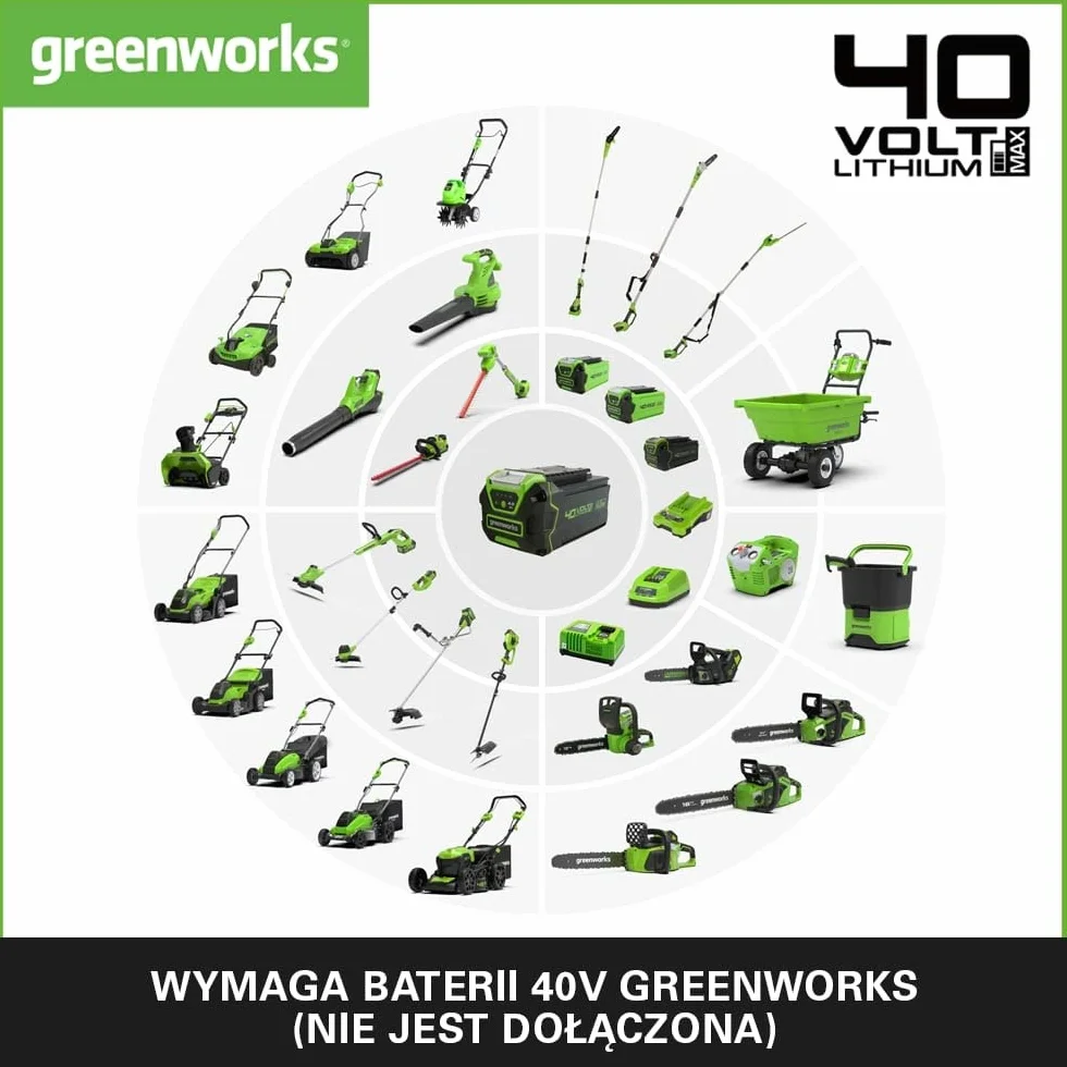 Greenworks GD40ST Akumulatorowa Odśnieżarka Jednostopniowa 51 cm 1900 obr/min 180° Bezszczotkowa