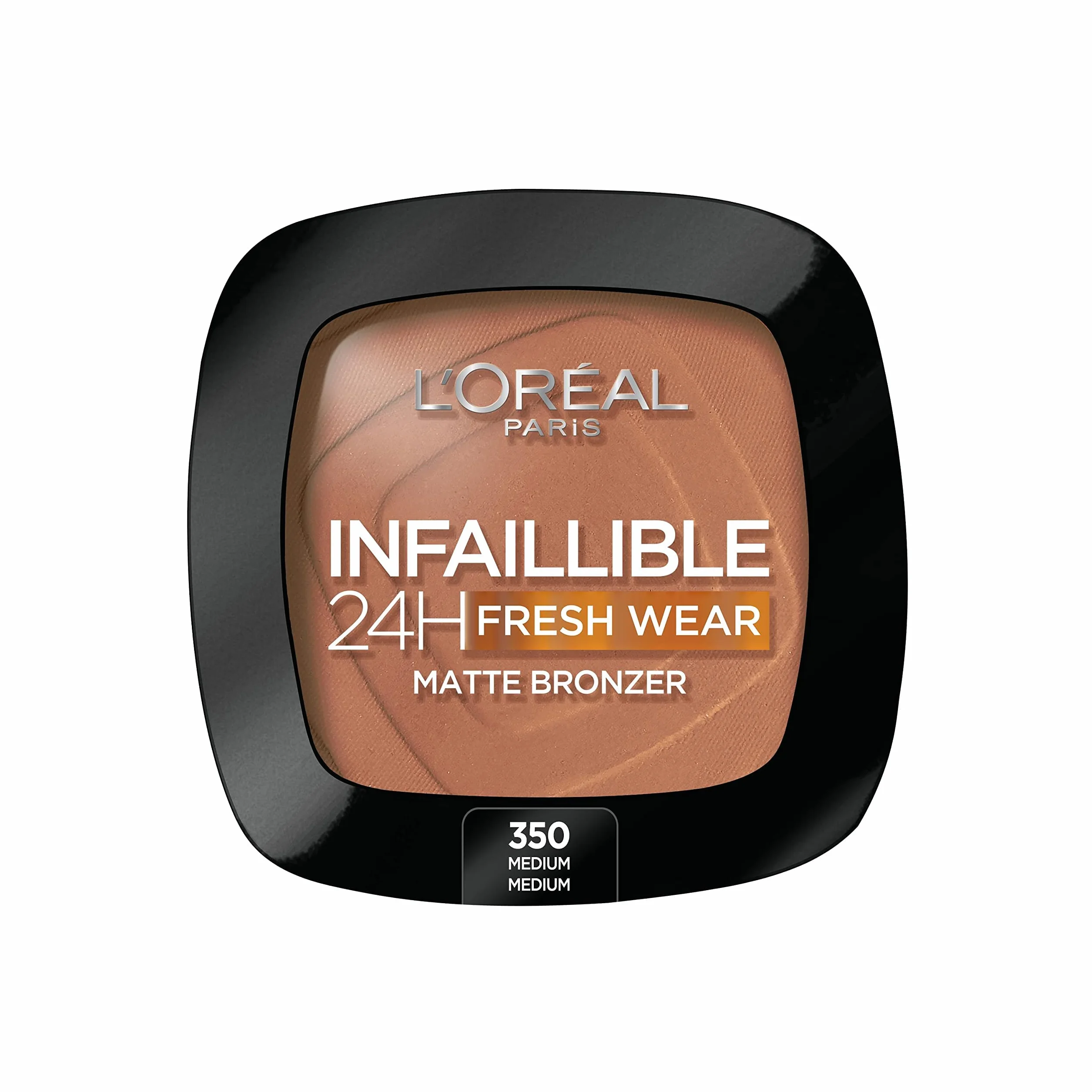 L'Oréal Paris długo utrzymujący się i kryjący brąz, dla naturalnej i matowej opalenizny, Infaillible 24h Fresh Wear Soft Matte, kolor: 350 Medium, 1 sztuka