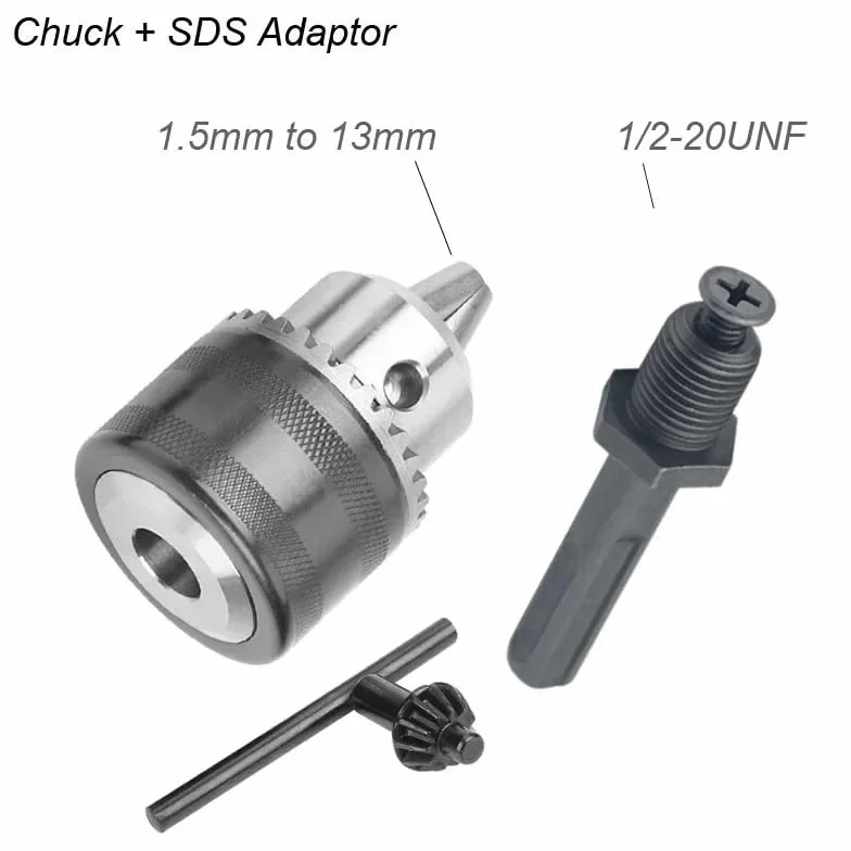 Adapter do szybkiej wymiany uchwytu wiertarskiego 1,5-13 mm do wkrętarki udarowej 1/4" - urządzenie 3-szczękowe, narzędzie do konwersji bezkluczykowej 1 szt.(Chuck Sds Adapter)