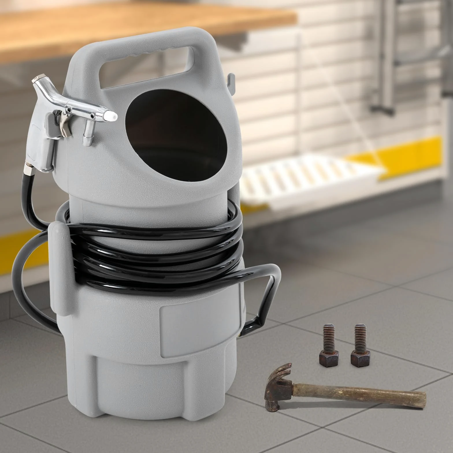 Zestaw pneumatyczny do piaskowania, pistolet do piaskowania, przenośny zestaw pneumatyczny do piaskowania, przenośny pneumatyczny pistolet do piaskowania, ze stopu aluminium, lejek 4,5 metra