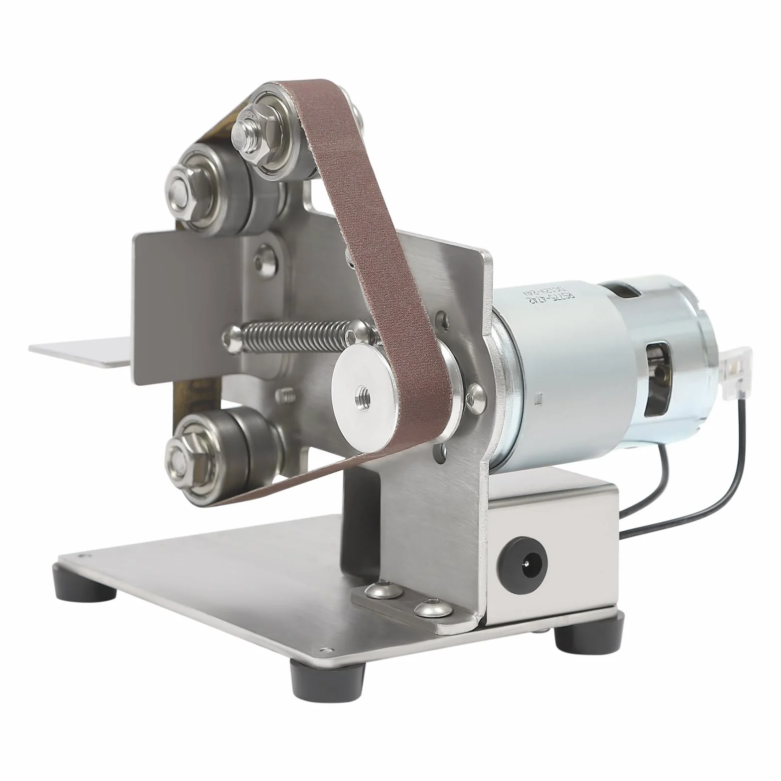 Mini szlifierka taśmowa Belt Sander z silnikiem 775, 150 W, do samodzielnego polerowania, 7 biegów, z 10 taśmami szlifierskimi 15 x 330 mm