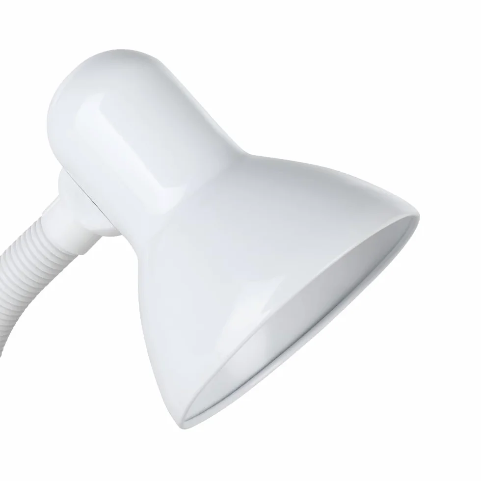 EGLO Lampa stołowa Basic, 1-punktowa lampa stołowa, lampa biurkowa ze stali i tworzywa sztucznego, kolor: biały, oprawa: E27