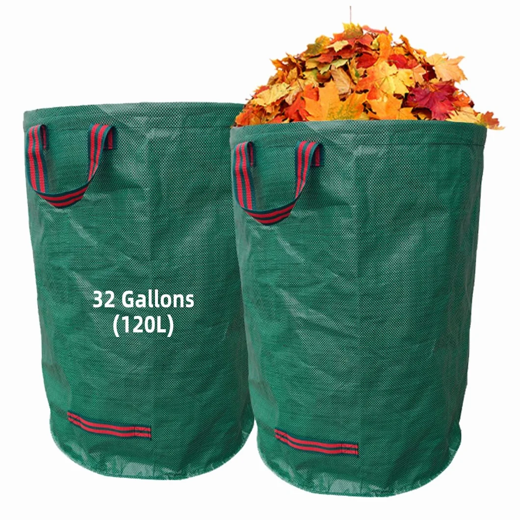 Worek na odpady ogrodowe, 2 x 120 l, worek na odpady ogrodowe, ultra ładowany, przenośny, składany, duża pojemność, worek na odpady ogrodowe, stabilny