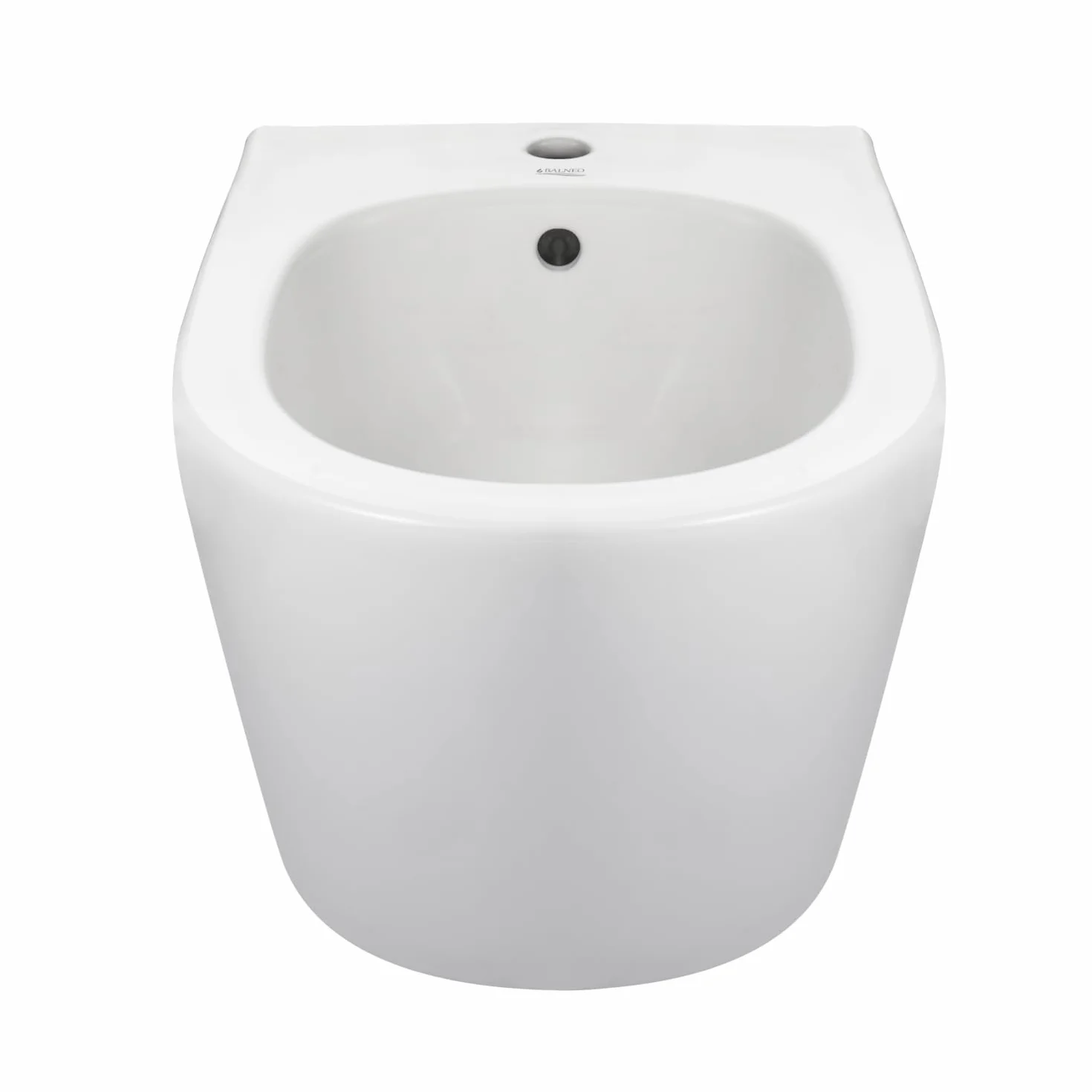 Bidet podwieszany z zestawem montażowym, ceramiczny, miejsce na baterie, odpływ przelewowy, AROX WC biały