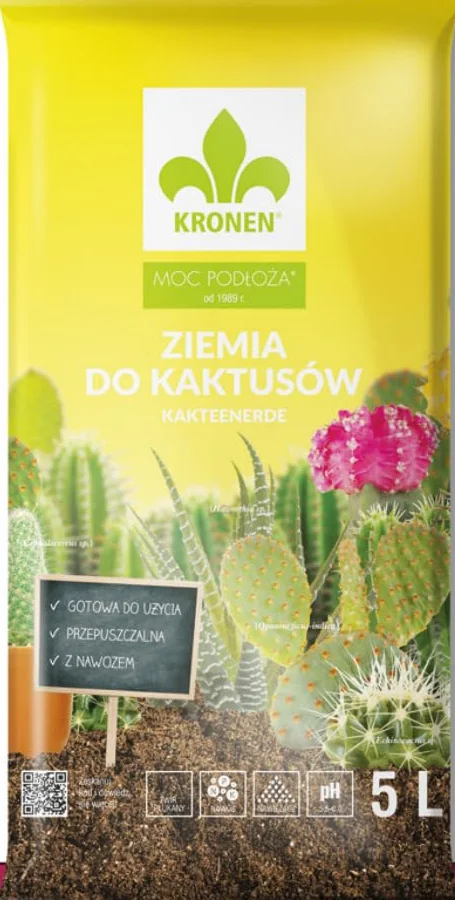 Kronen Ziemia do kaktusów i sukulentów 5L przepuszczalne podłoże