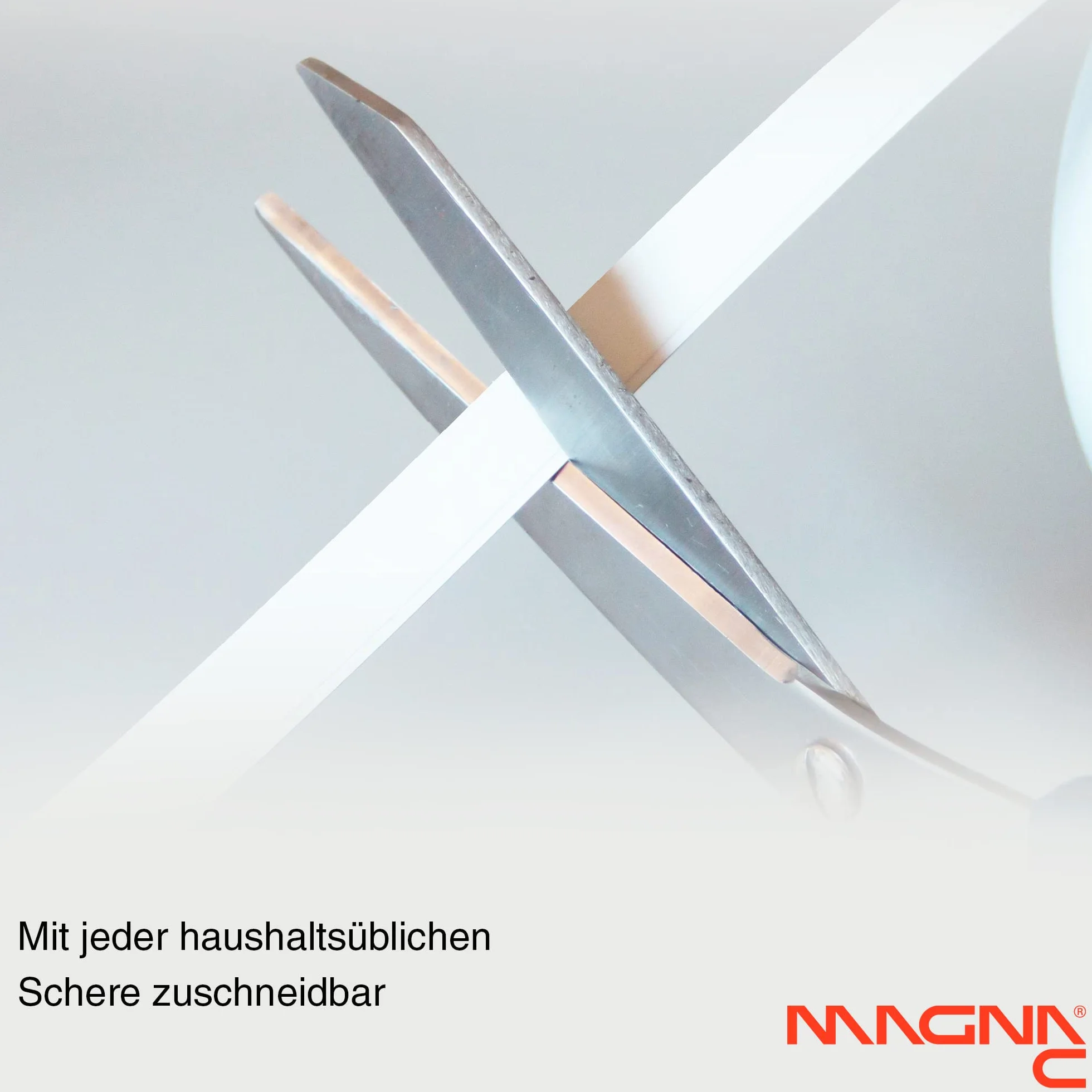 Magna-C® Samoprzylepna taśma metalowa, biała, podłoże pod magnesy, elastyczna i łatwa do przycięcia, 5 m x 20 mm x 1,2 mm