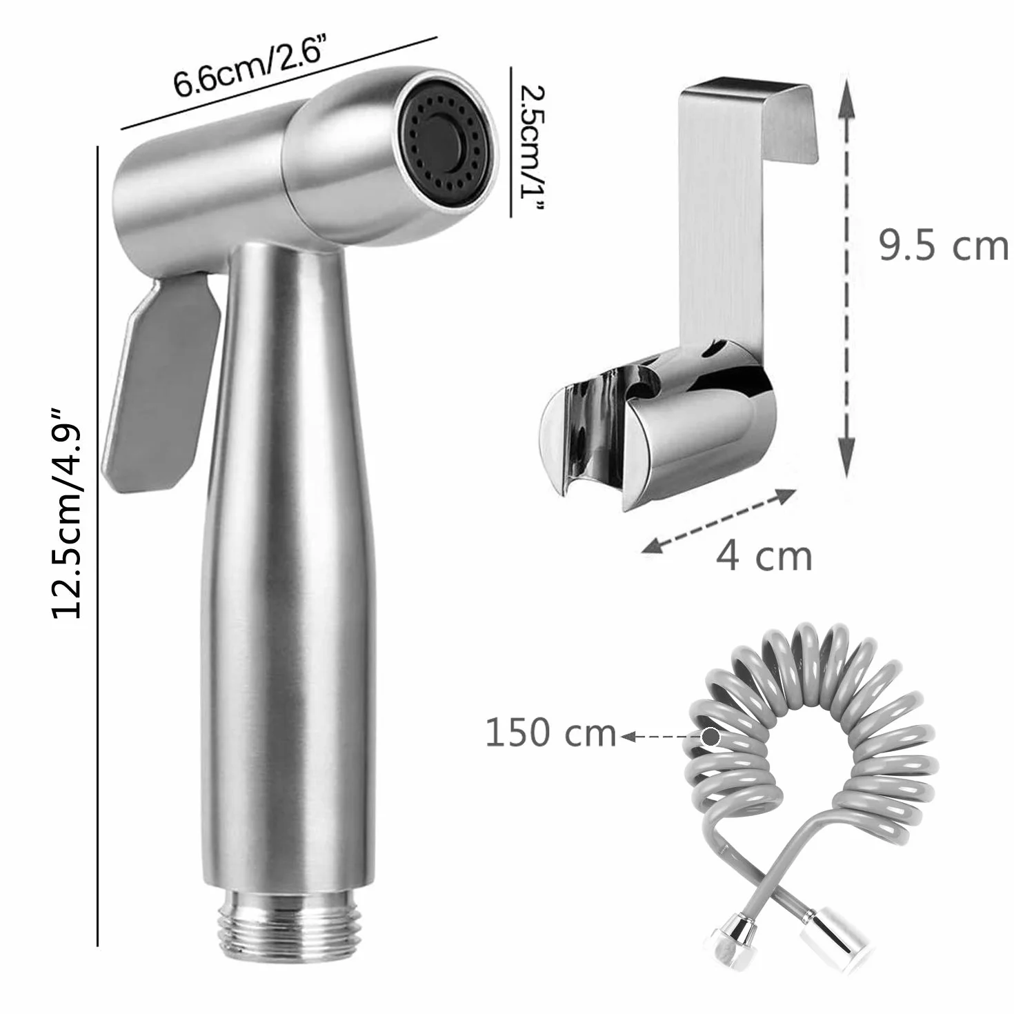 Ręczny bidet, toaleta z hakiem na zbiornik na wodę i 150 cm, elastyczny teleskopowy wąż prysznicowy z tworzywa ABS, do czyszczenia pieluch, wanny dla zwierząt domowych, szafki, patelni do kucania