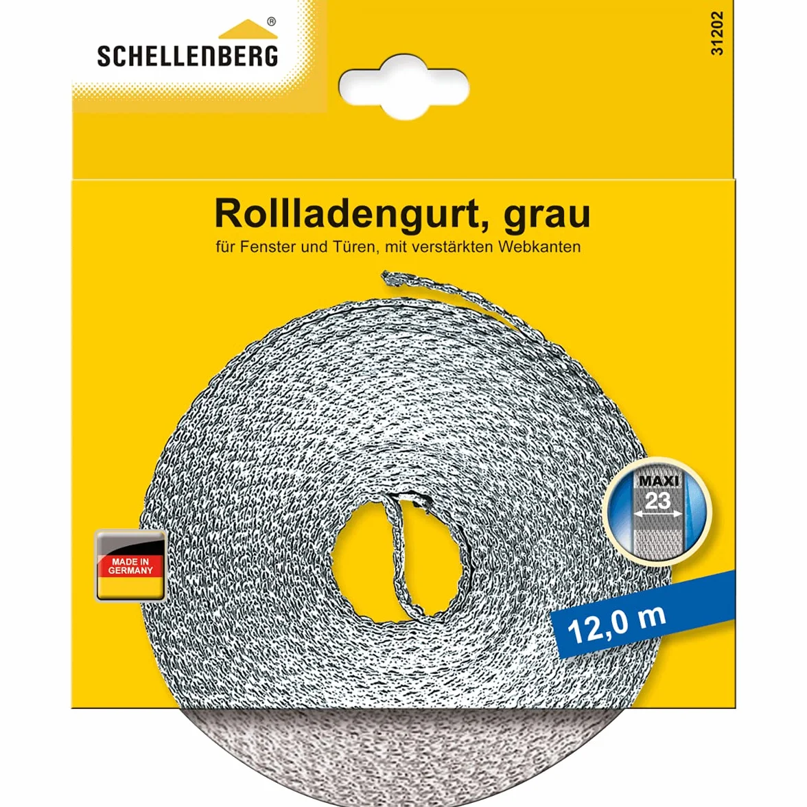 Schellenberg Taśma do Rolet, Szary, 12 metrów, 23 mm