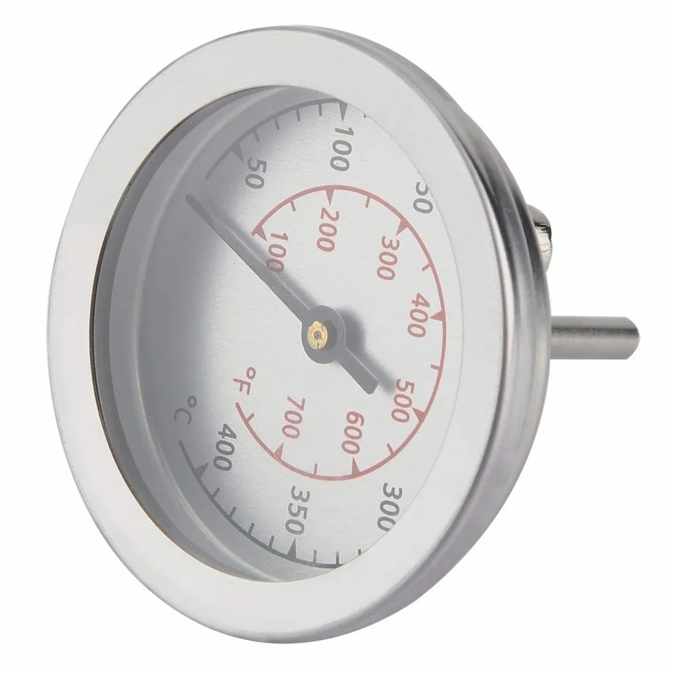 Focket termometr do grilla analogowa tarcza metalowy 100-370°C głębokość zanurzenia 3,9 cm
