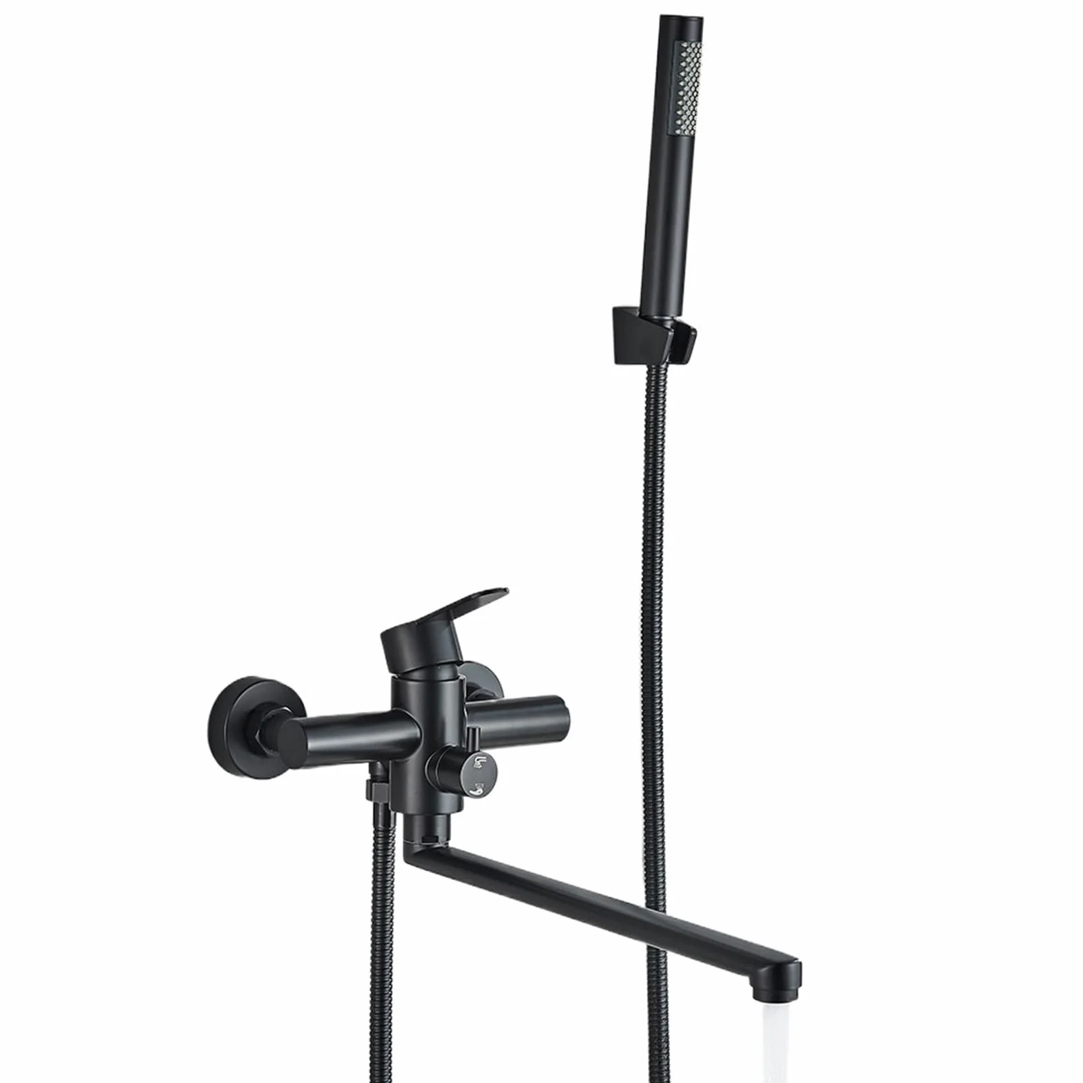 Bateria wannowo-prysznicowa do łazienki z obrotową wylewką 35 cm, montowana na ścianie, bateria mieszająca do wanny, ciepła i zimna woda, żuraw