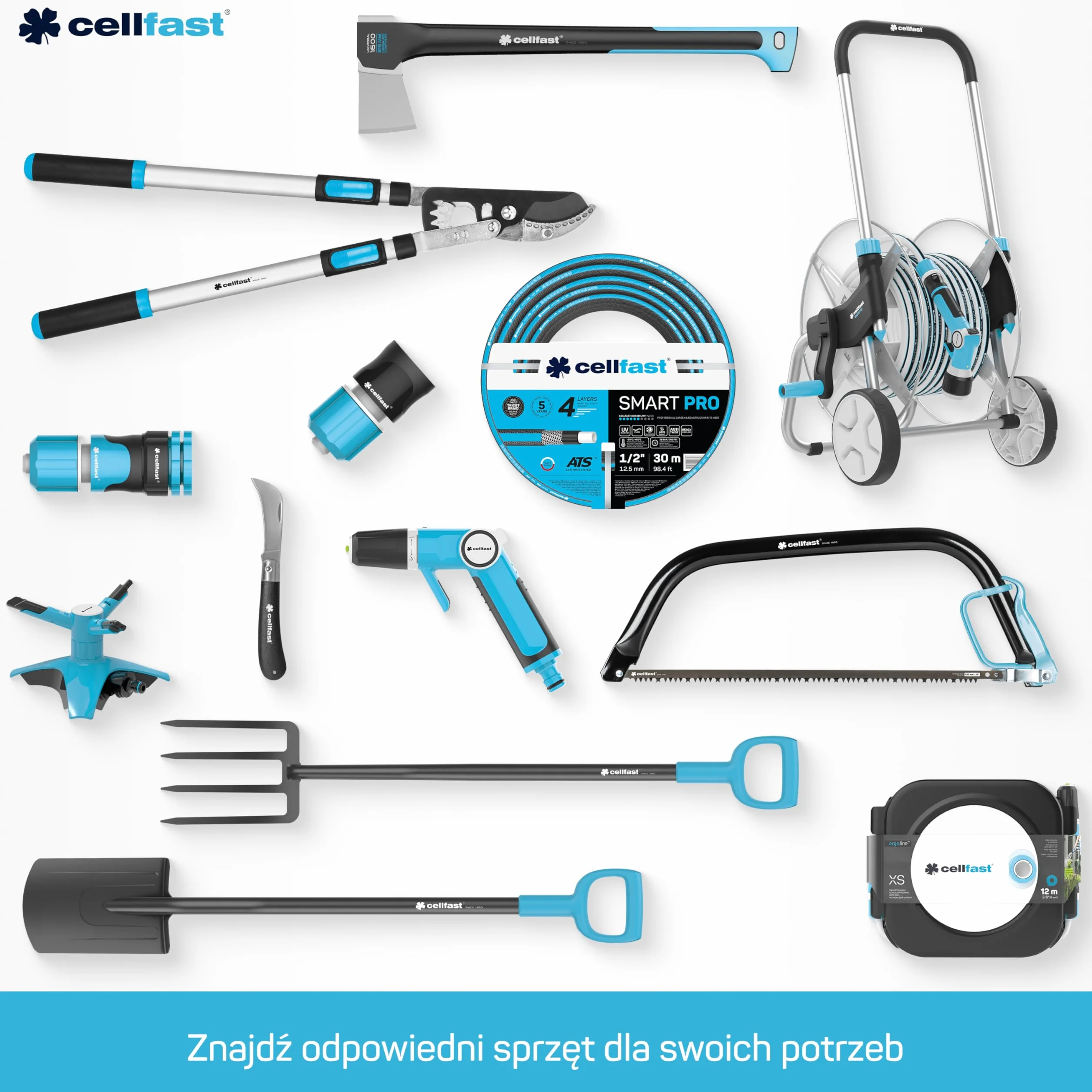 CELLFAST Zestaw Zraszający Zraszacz Ogrodowy Do Trawnika Kwiatów Roślin Economic