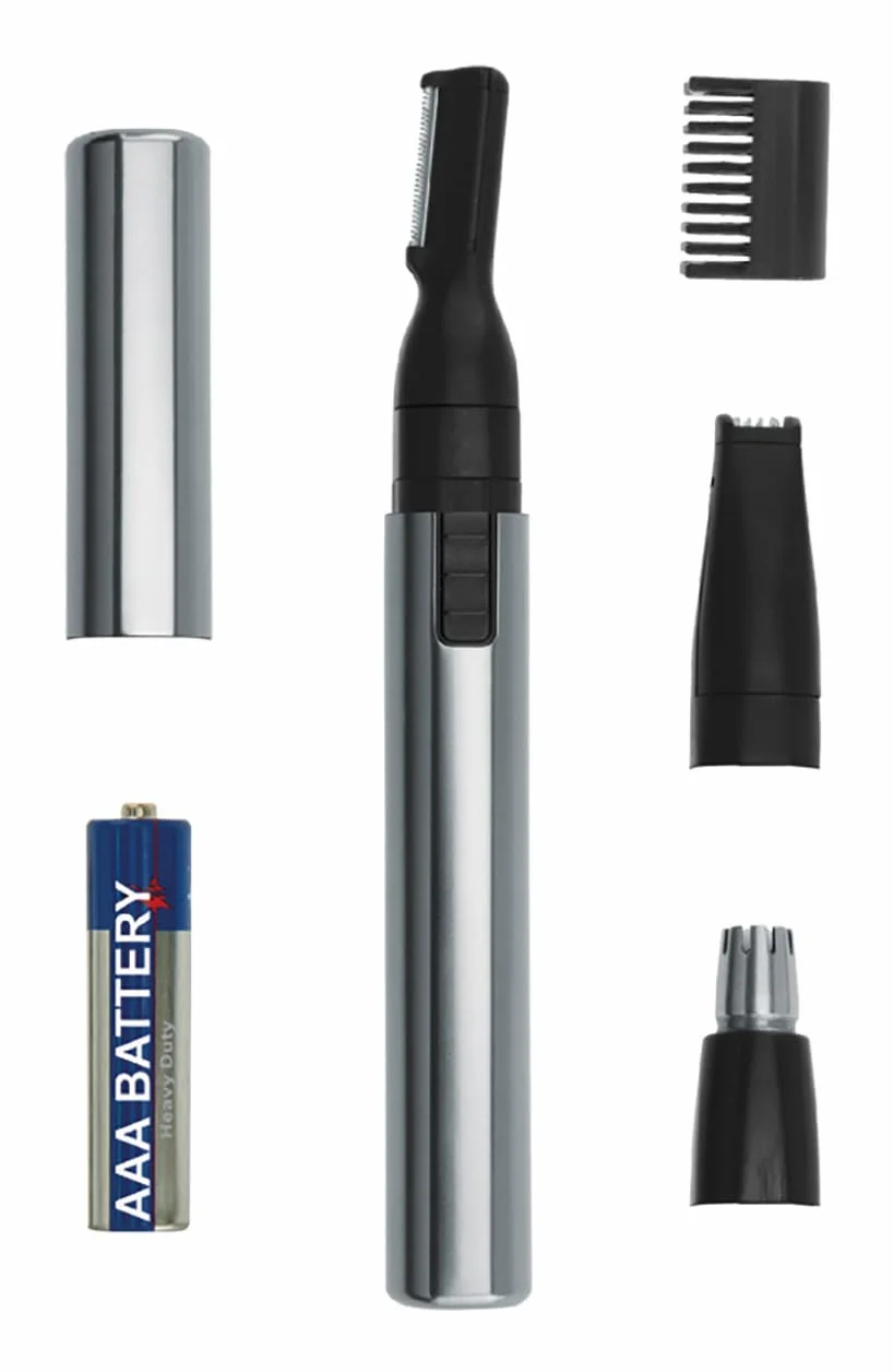 WAHL Micro Groomsman, 3 in 1, Precyzyjny Trymer do Uszu, Nosa i Zarostu, Obrotowy trymer do nosa/uszu, Zasilany na Baterię, Wodoodporne Końcówki, Wodoodporne Końcówki o Długiej Żywotności