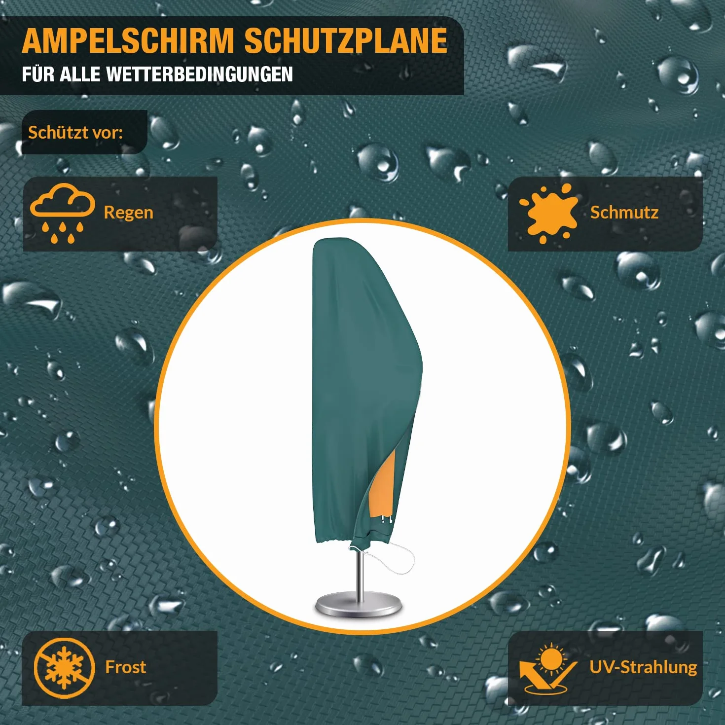 Kronenburg Pokrowiec ochronny na parasol przeciwsłoneczny, zielony, średnica do 500 cm